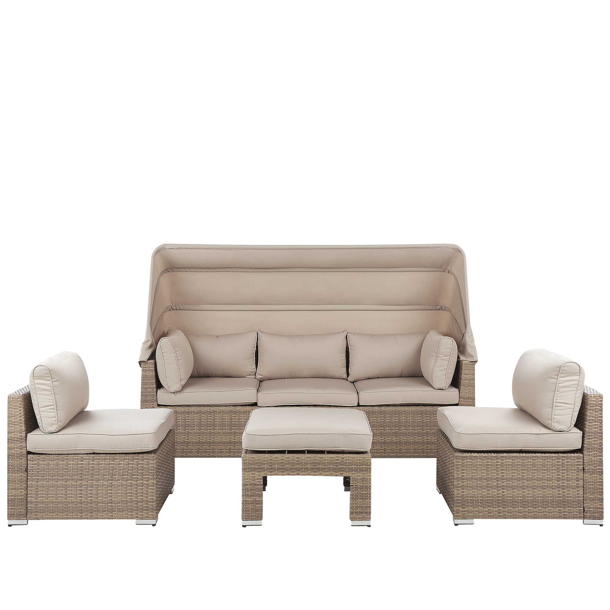 Trädgårdssoffgrupp med bord 5-sits COCCOLIA Modulär Konstrotting Beige