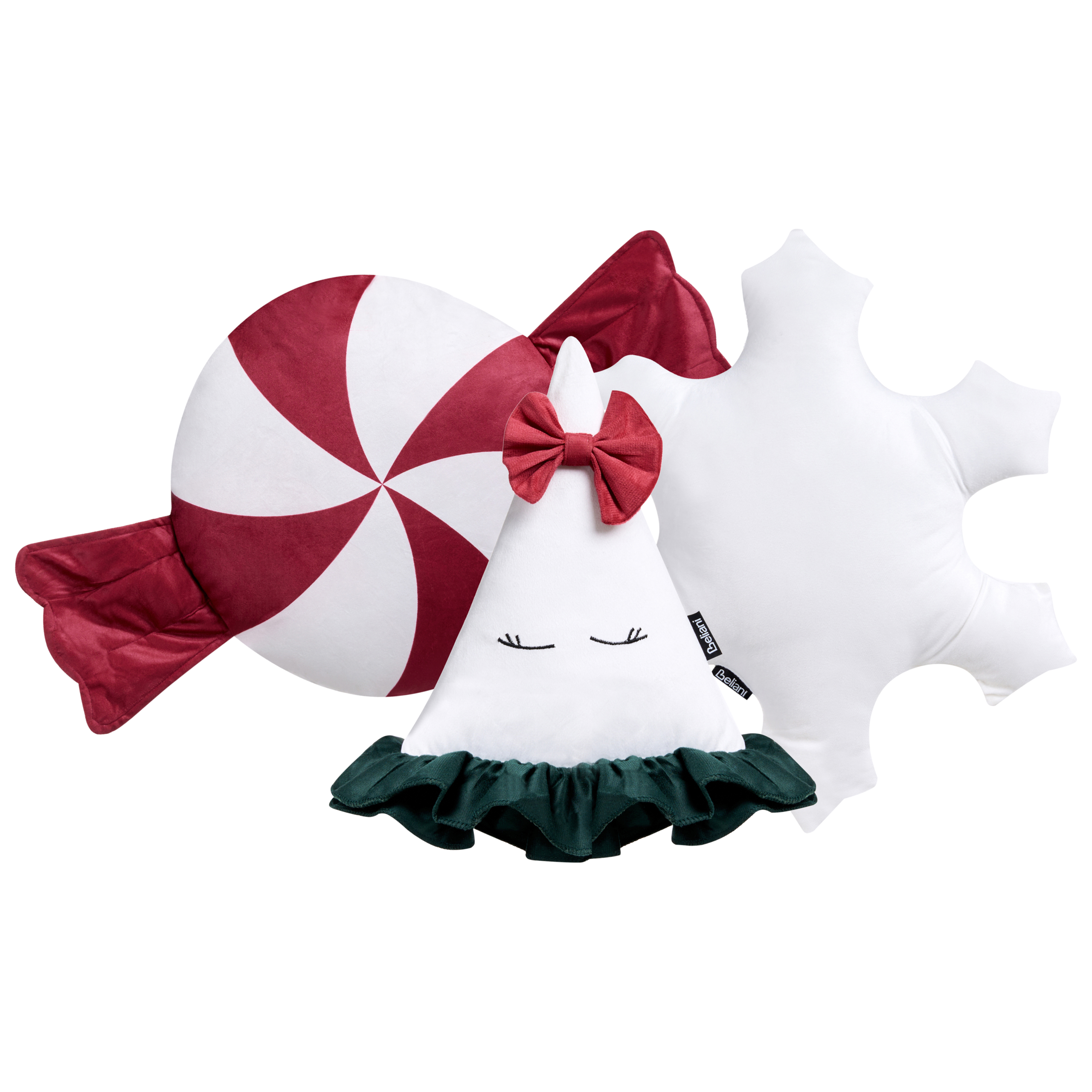 Set med 3 dekorativa kuddar NOELNEST 30 x 35 cm 40 x 40 cm Sammet Flerfärgad Julmotiv
