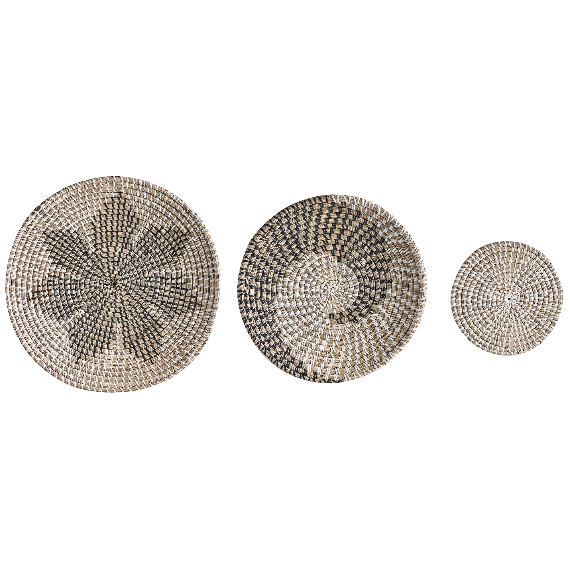 Set med 3 hängande dekorationer CANTHO 40/35/20 cm Sjögräs Svart