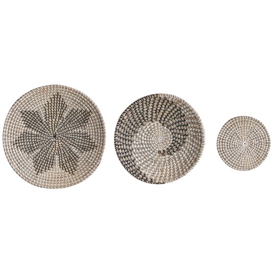 Set med 3 hängande dekorationer CANTHO 40/35/20 cm Sjögräs Svart