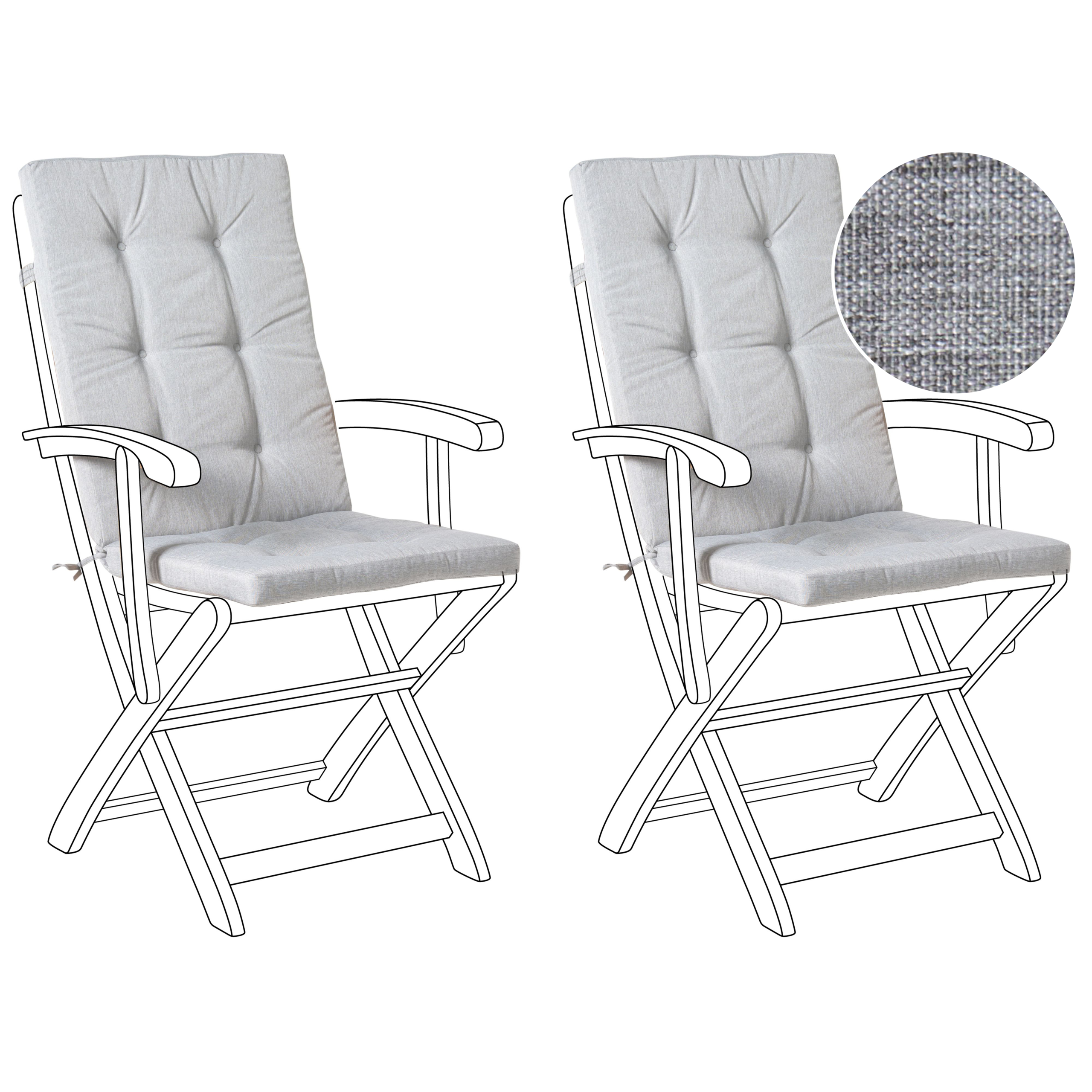 Set med 2 rygg-/sittdynor MAUI PREMIUM Gråmelerad