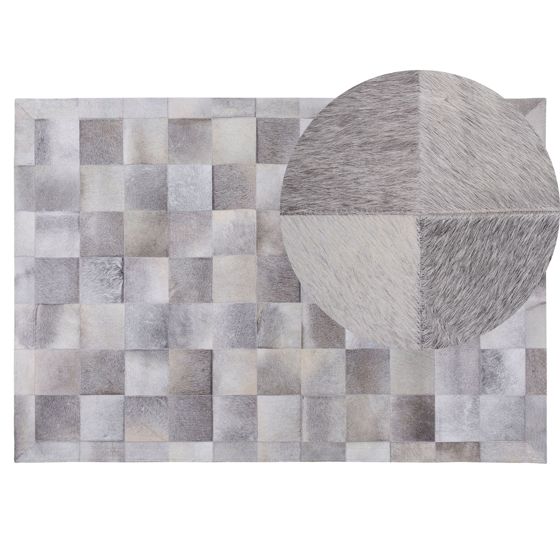 Matta ALACAM Grå 140 x 200 cm Läder