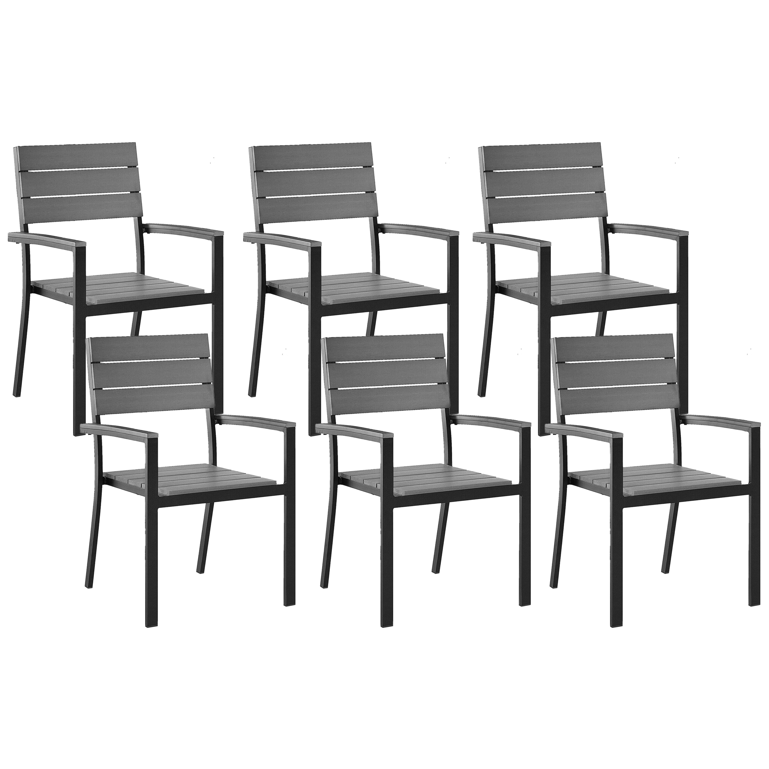Set med 6 trädgårdsstolar COMO Grå
