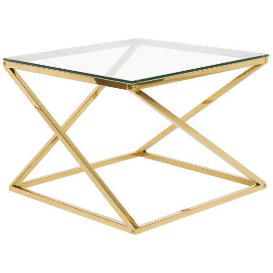 Soffbord BEVERLY Glas Guld