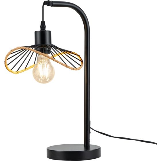 NETTLIFE Vintage bordslampa, metall, E27, svart