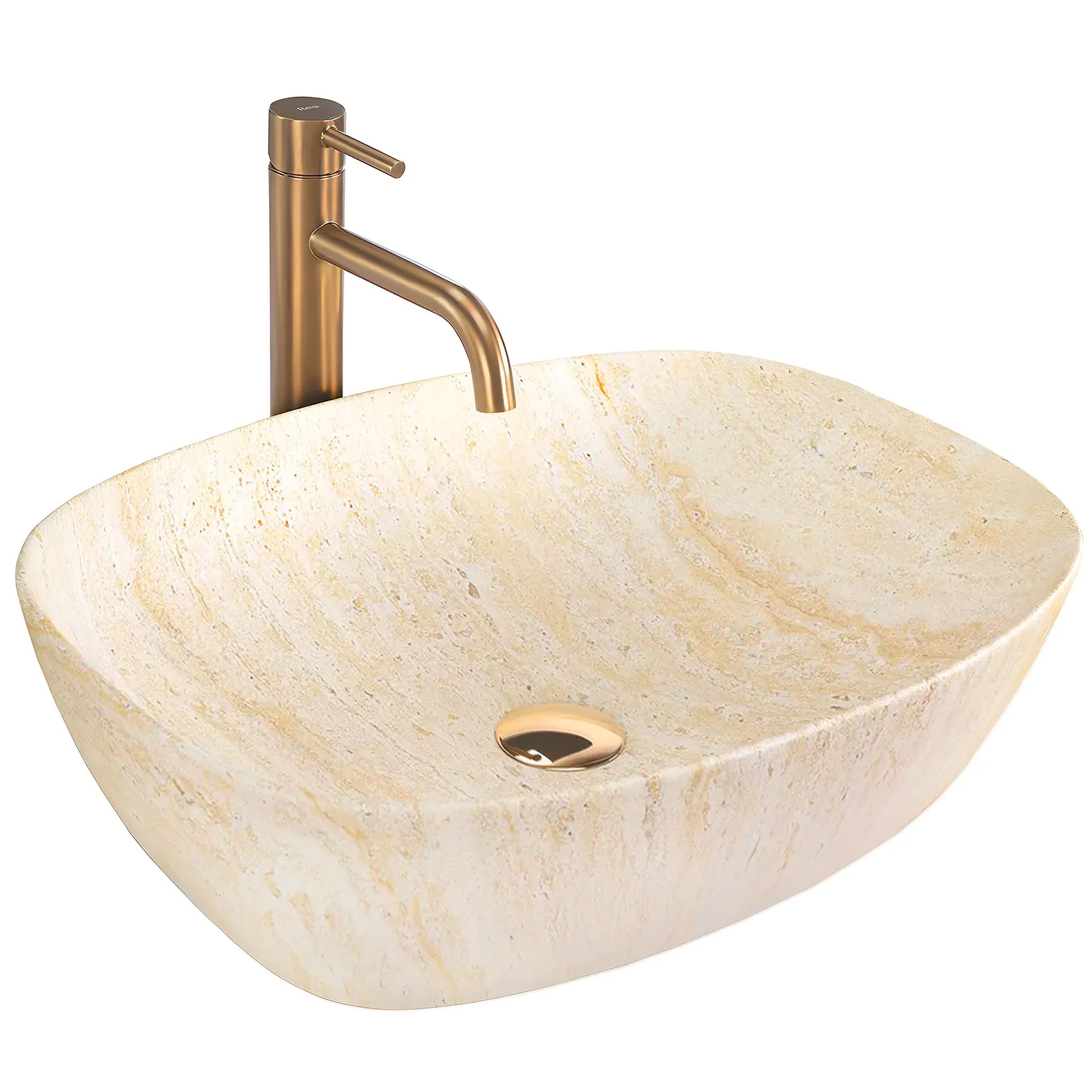 REA Bänkskål Freja Travertine Matt Beige, 51x39,5x14cm