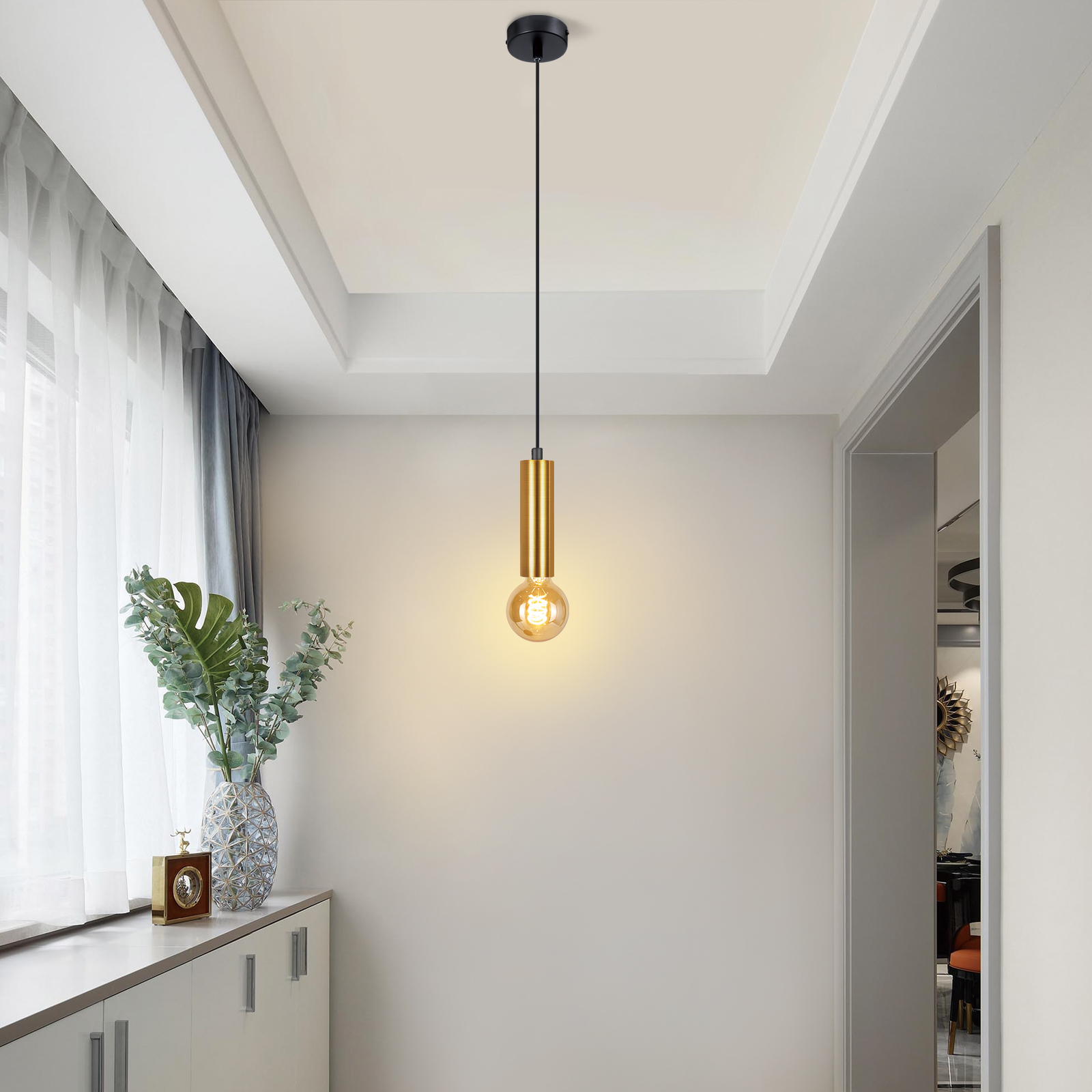 NETTLIFE Pendellampa, matbord, 1 ljuskälla, E27, industriell