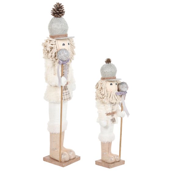 Set med 2 figuriner ALANIEMI 52/79 cm Nötknäckare Beige