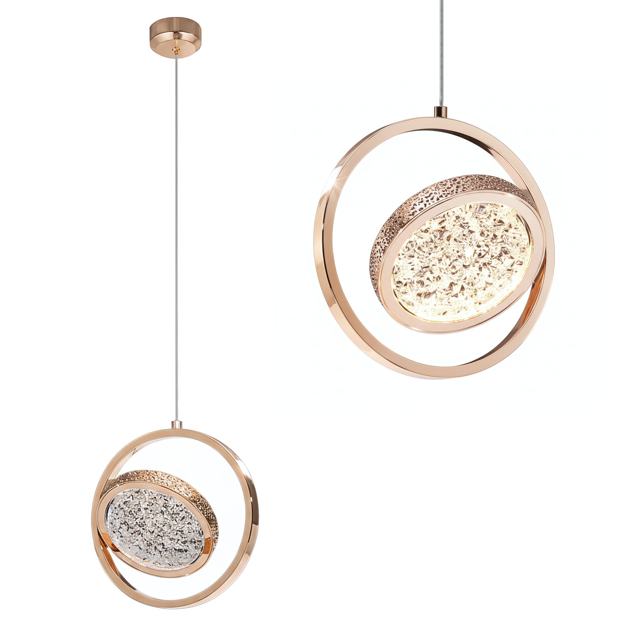 TOOLIGHT hängande taklampa LHJ106-1CP LED Roséguld 23x23x25cm
