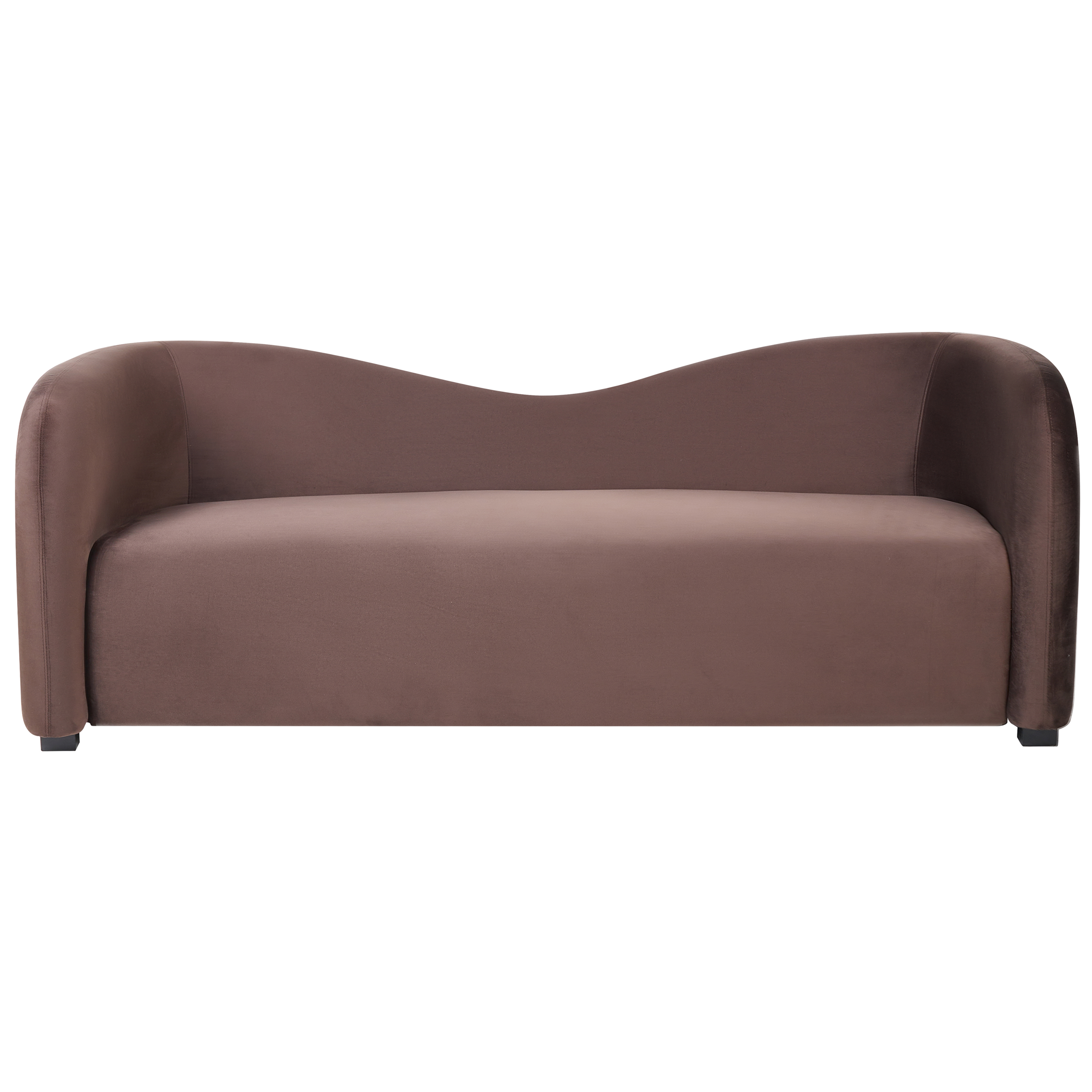Soffa 3-sits VELTADA Sammet Mörkbrun