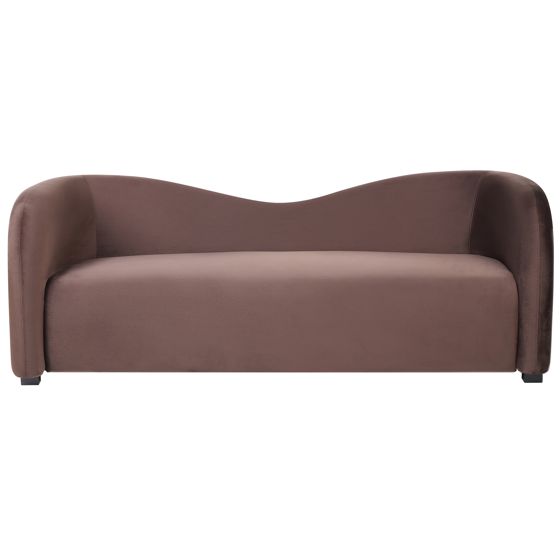 Soffa 3-sits VELTADA Sammet Mörkbrun
