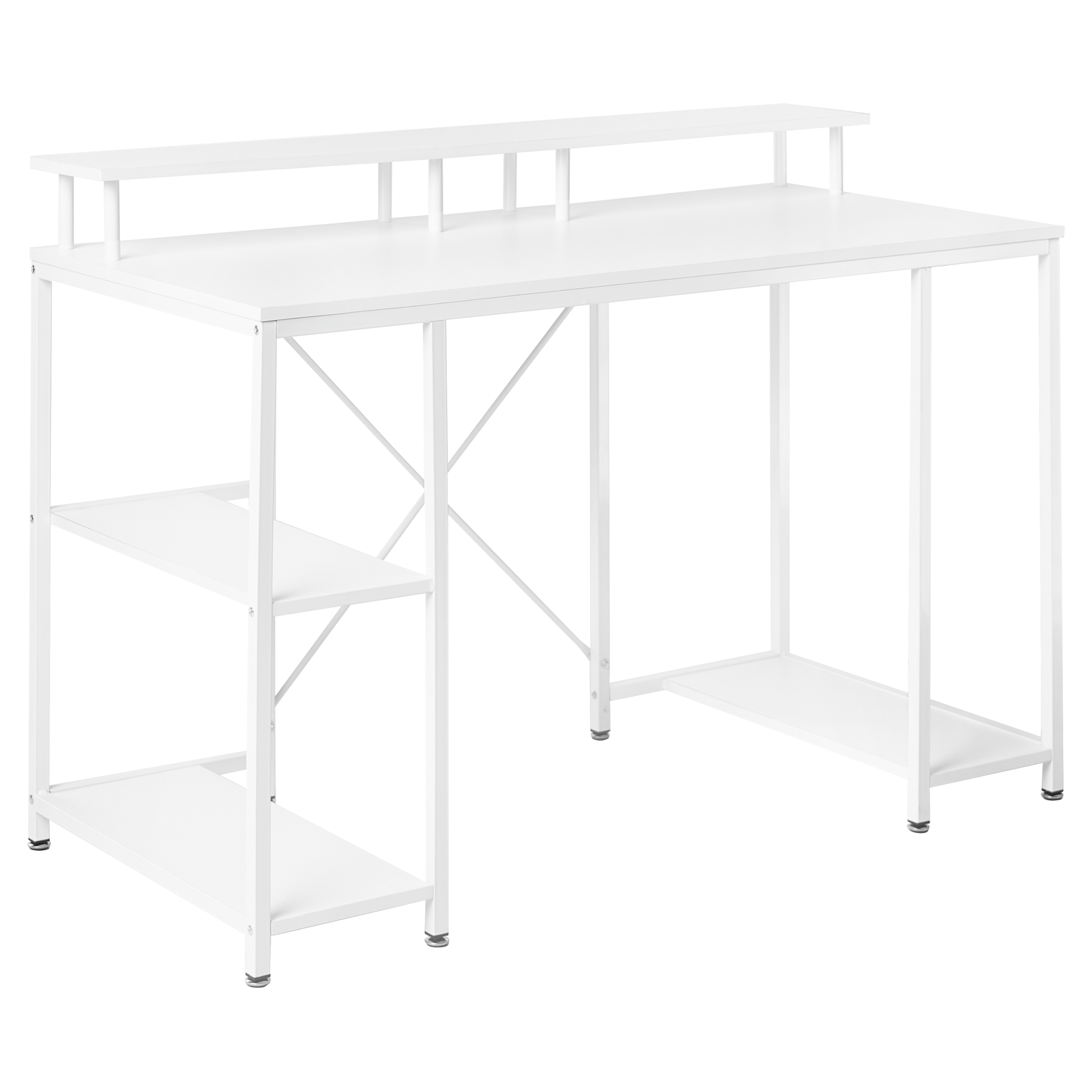 Skrivbord CADDO 120 cm 60 cm med hyllor Vit