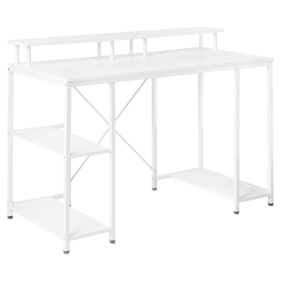 Skrivbord CADDO 120 cm 60 cm med hyllor Vit
