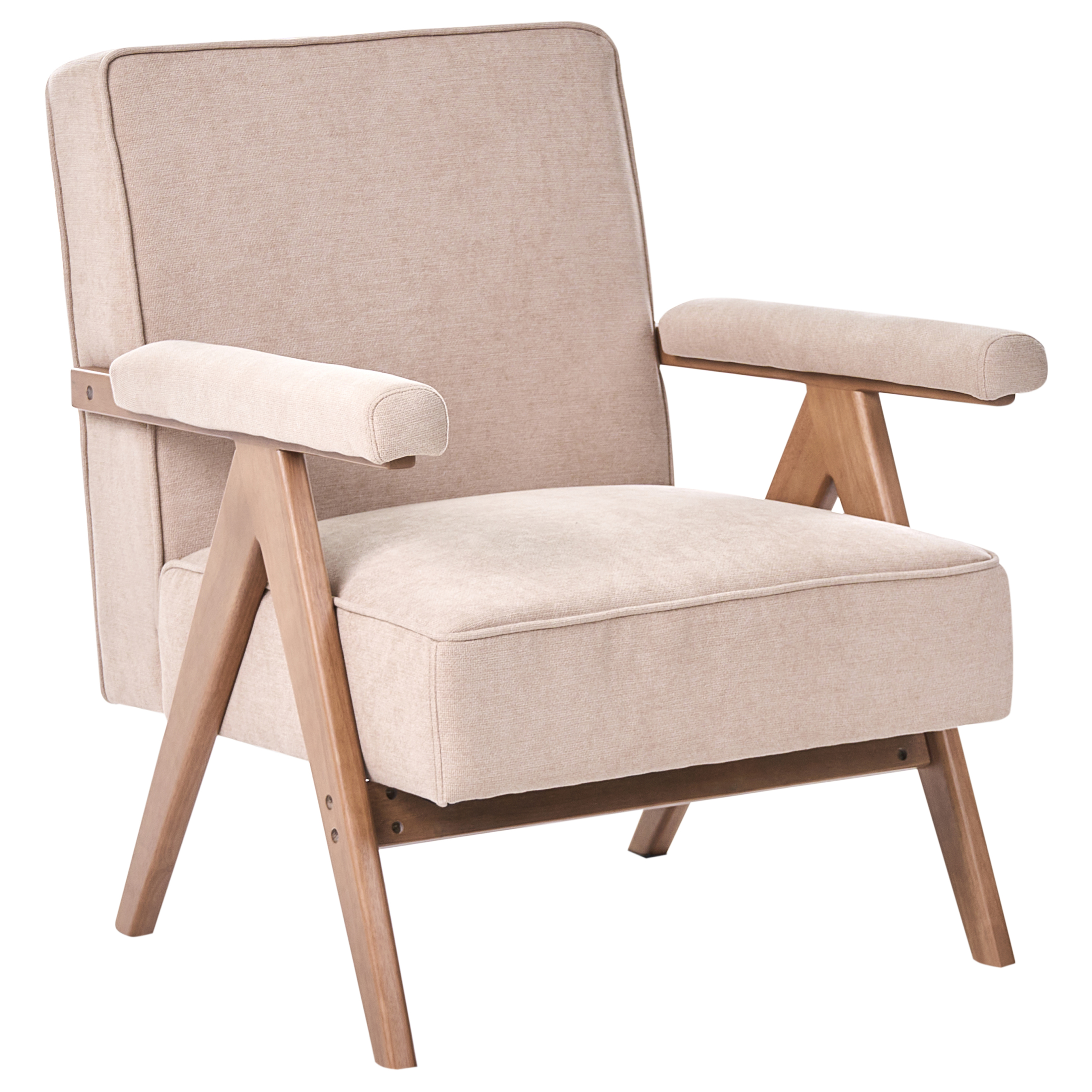 Fåtölj EVJE Konstlinne Beige
