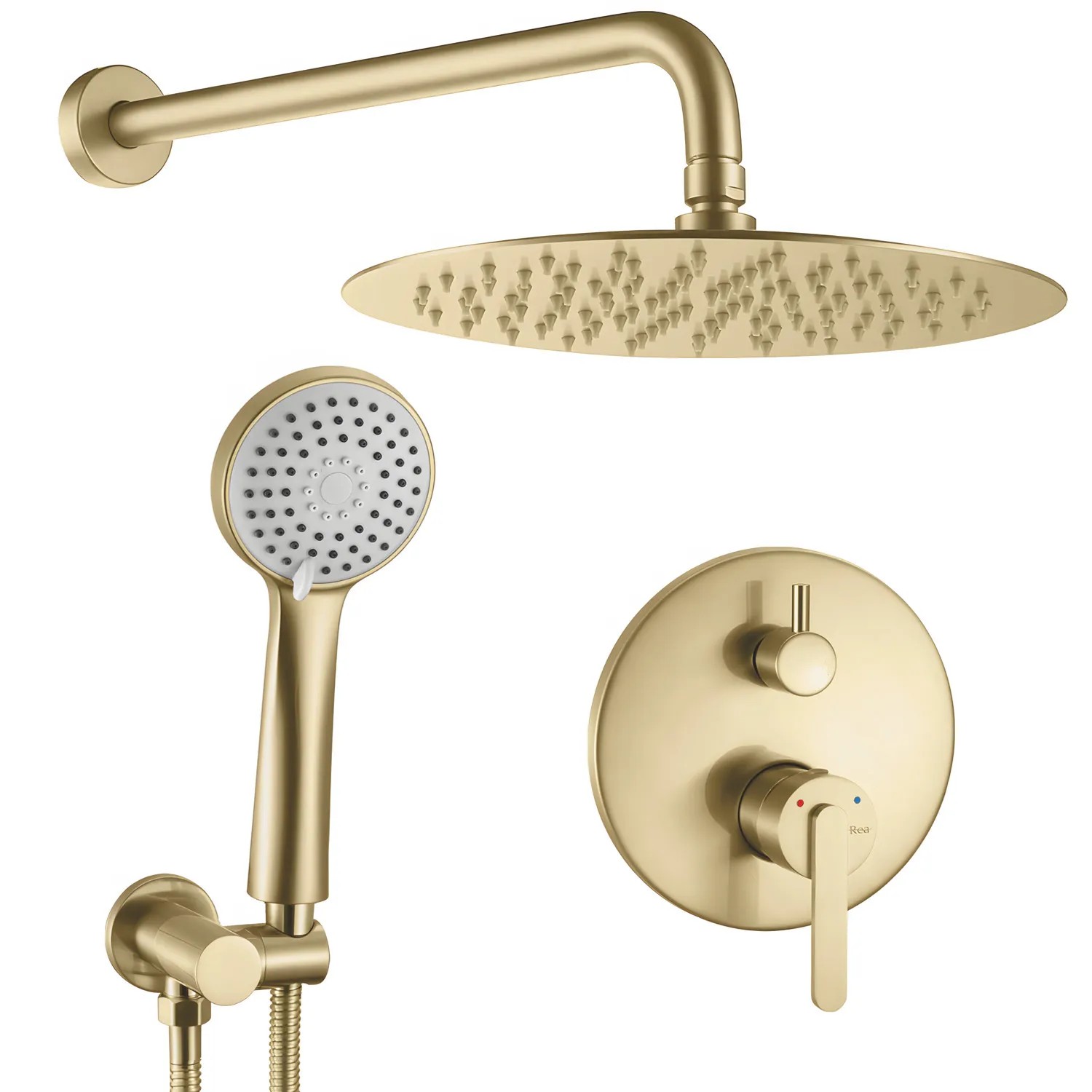 REA Inbyggt Duschset ONTARIO Borstat Guld, 32x17x32cm