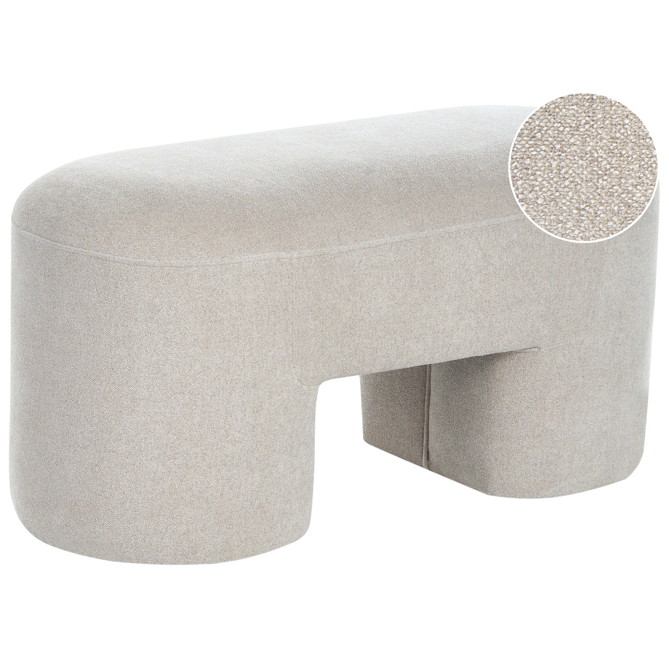 Klädd bänk DECORAH Bouclé Ljusbeige