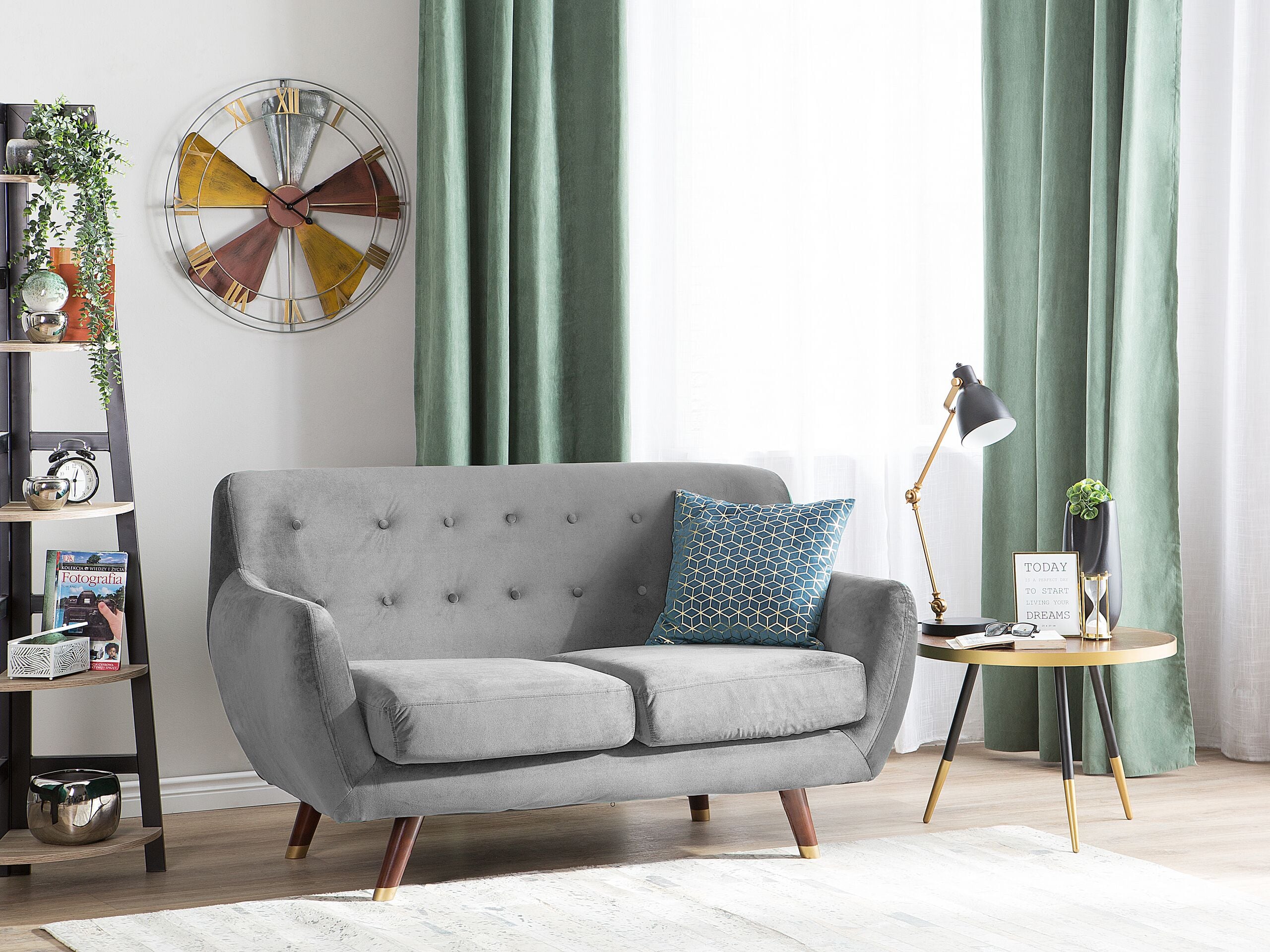 Soffa 2-sits BODO Sammet Grå
