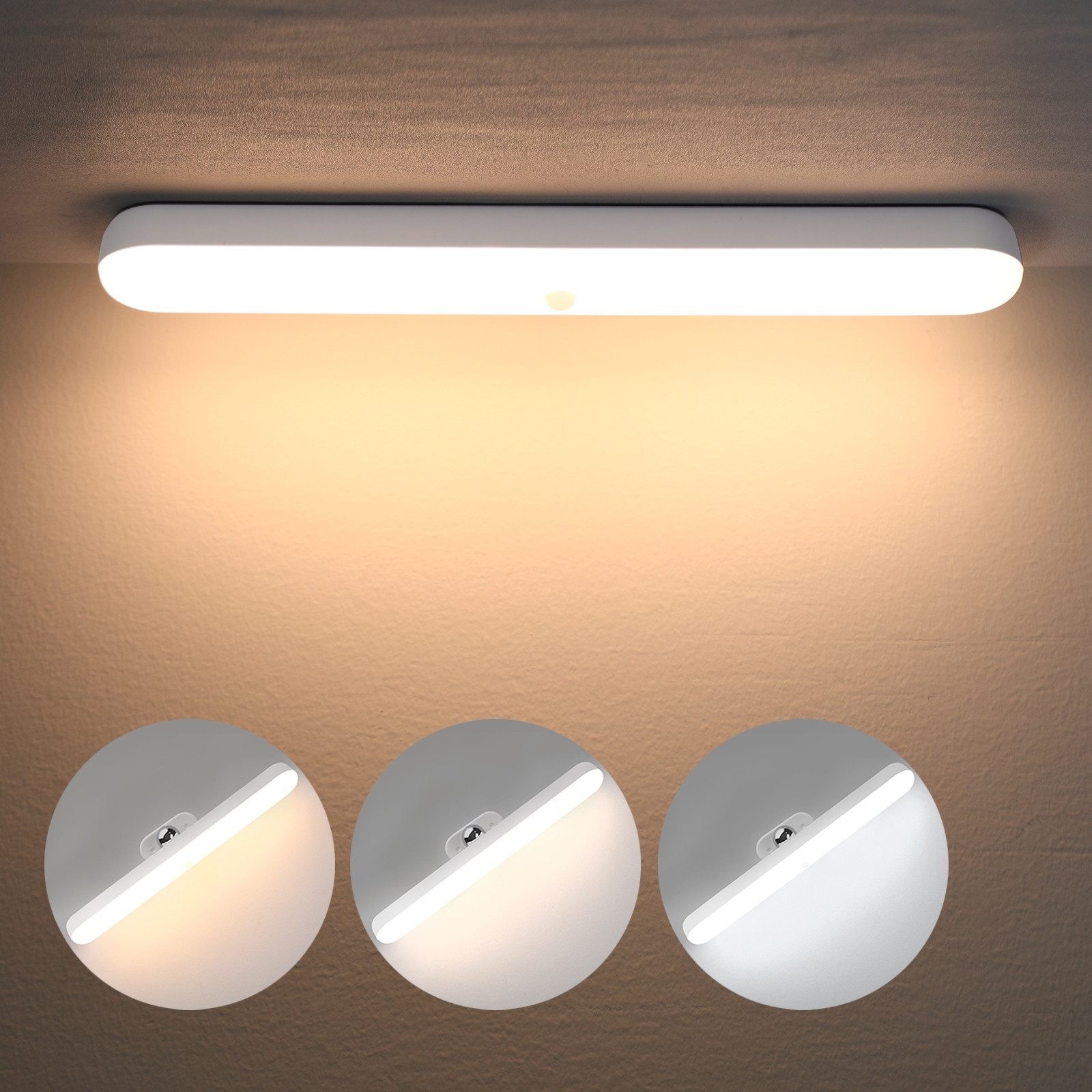 NETTLIFE LED - Köksskåpslampa, med rörelsesensor - USB - Laddningsbar kökslampa, skåplampa, 24 cm