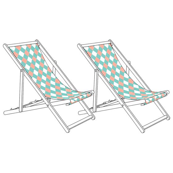 Set med 2 ersättningstyger för solstol ANZIO/AVELLINO 113 x 44 cm Grön