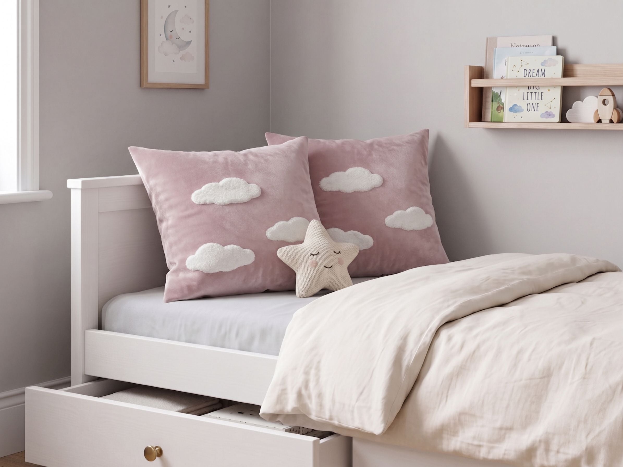 Set med 2 prydnadskuddar IPOMEA 45 x 45 cm Sammet Rosa
