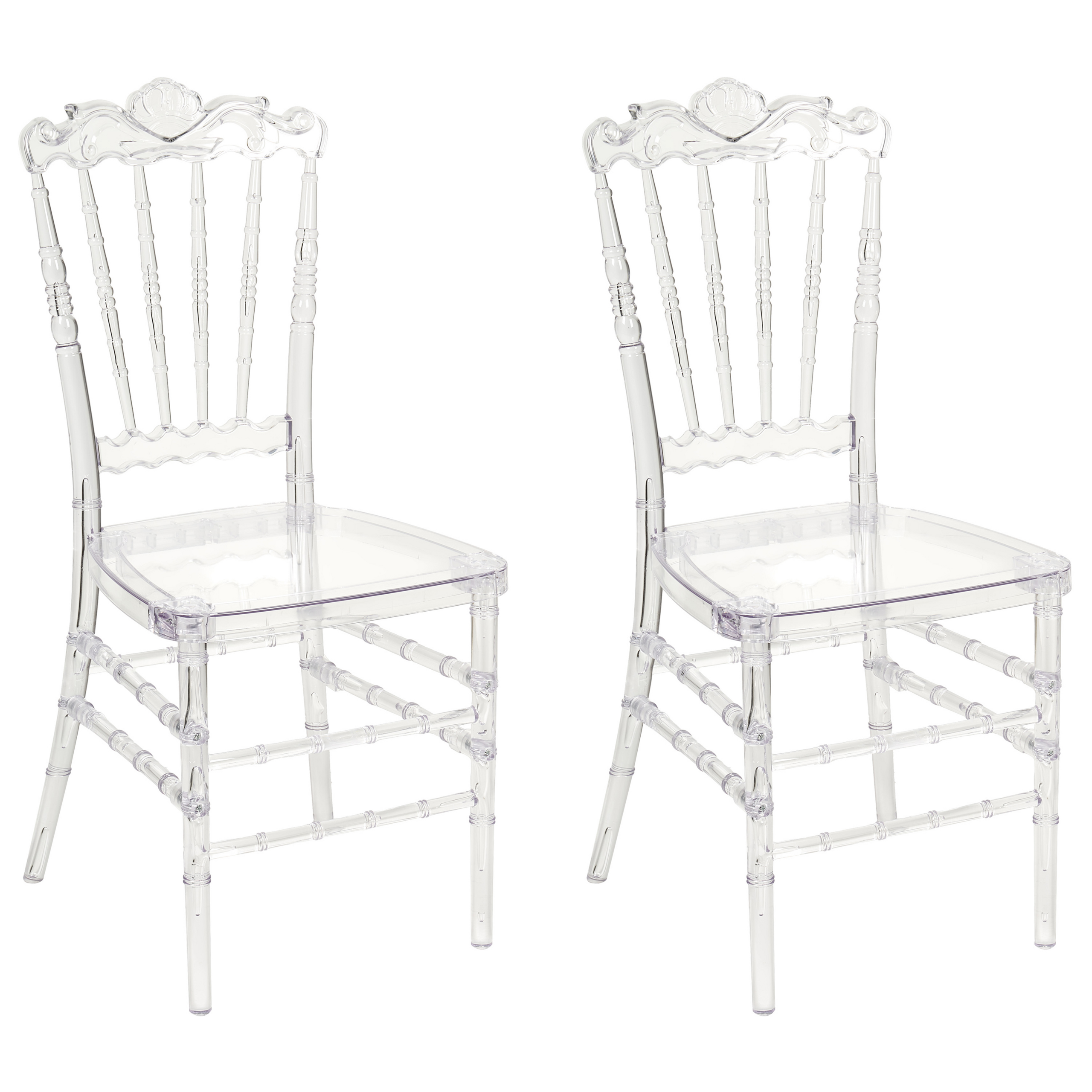Set med 2 matstolar MENDON Transparent