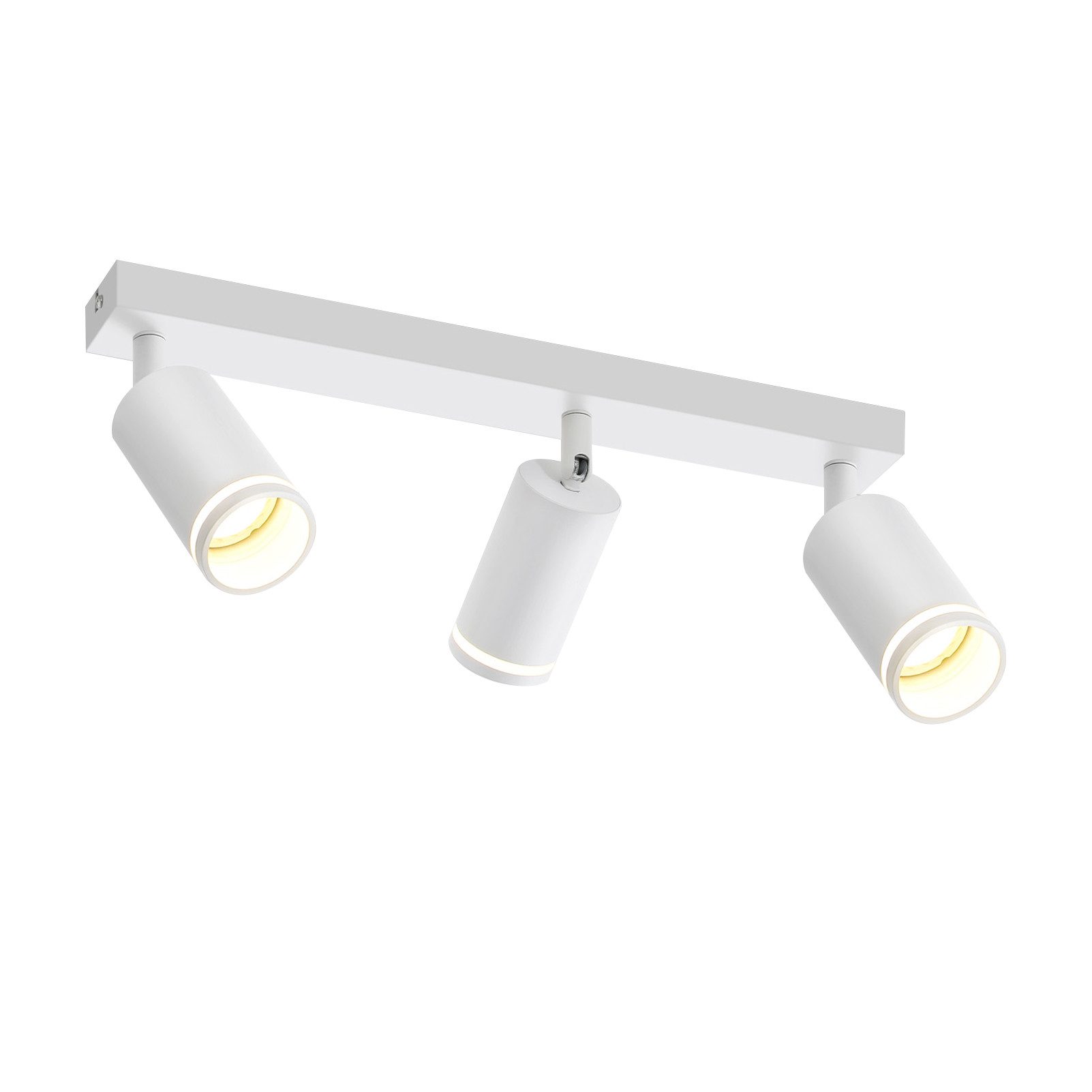 NETTLIFE modern vit taklampa: 3 justerbara metallspotlights i taket, GU10 taklampa, för sovrum utan glödlampa