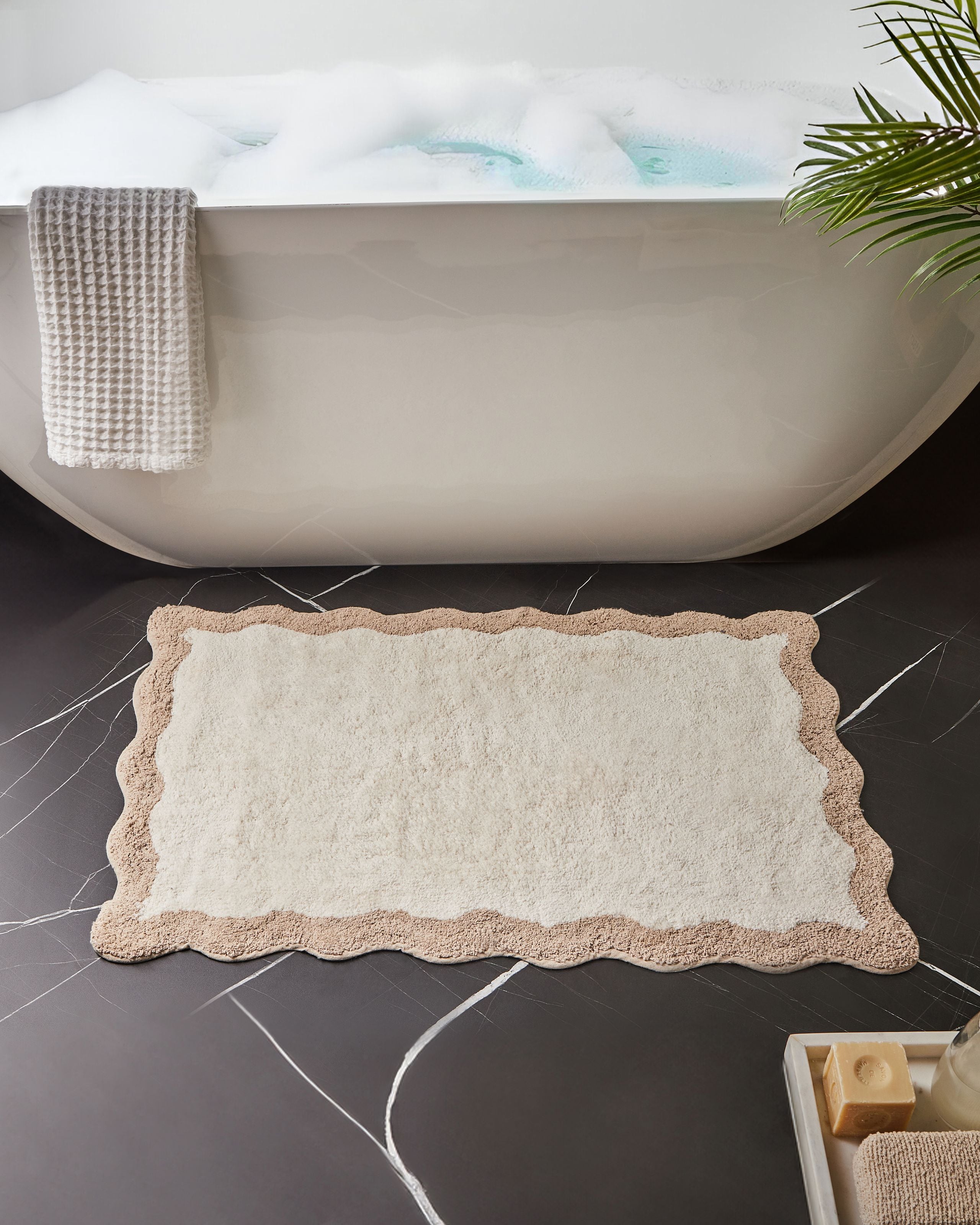 Badrumsmatta NANGAL Brun/ Beige 60 x 90 cm Bomull