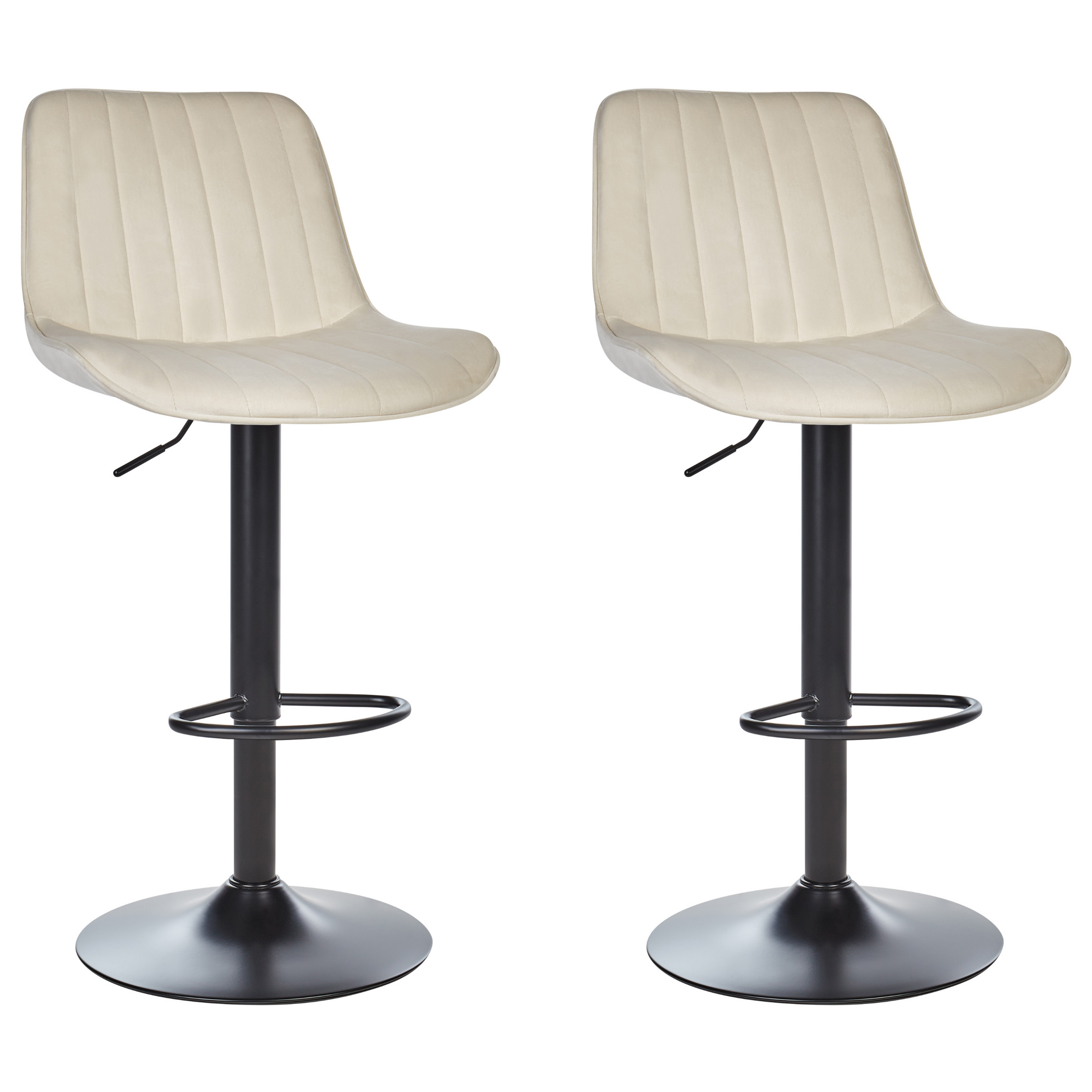 Set med 2 barstolar DUBROVNIK Vridbar Sammet Ljusbeige