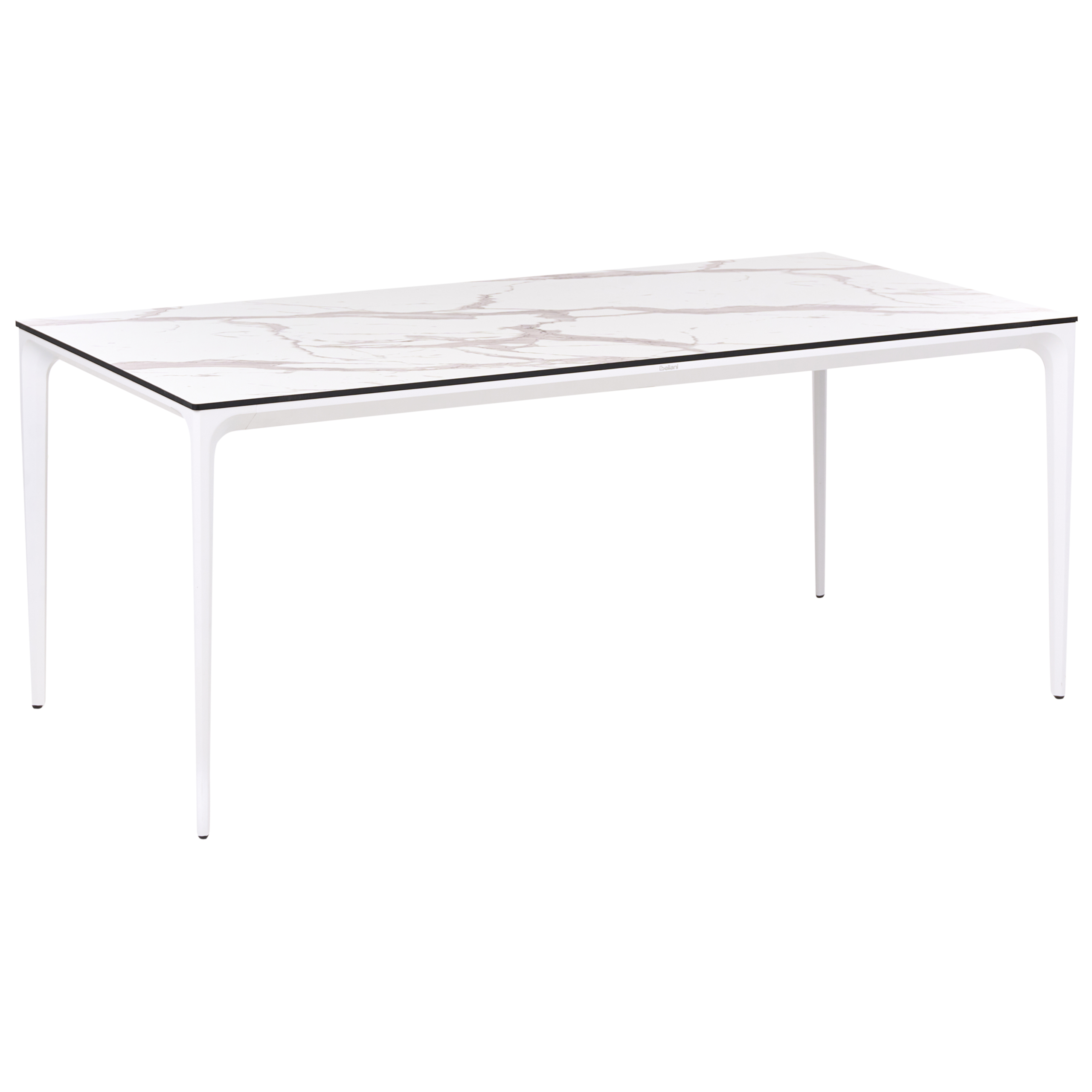 Trädgårdsmatbord SOVARETO 180 cm 90 cm Marmoreffekt Vit marmor