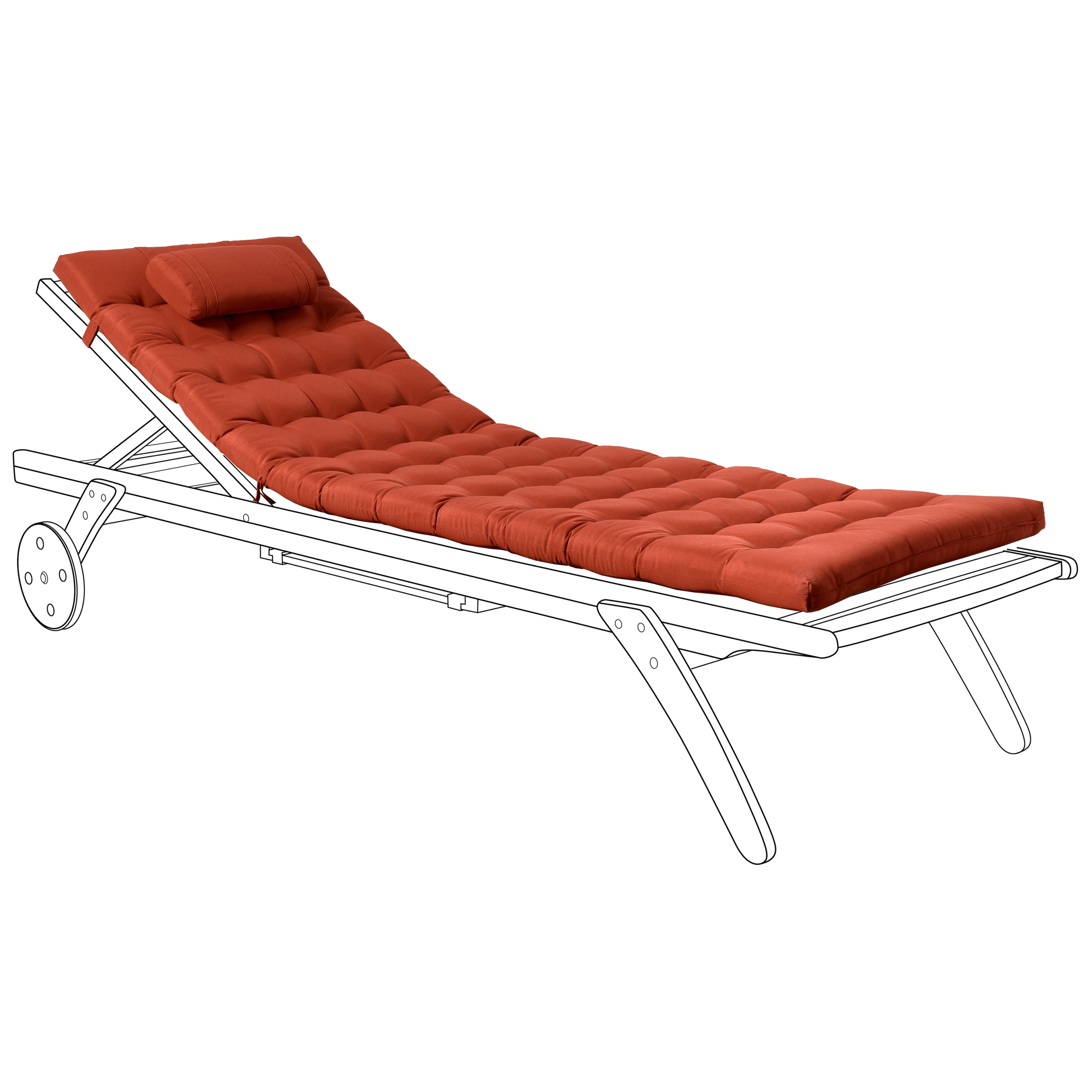 Dyna för solstol CESANA PREMIUM 192 x 56 cm Röd