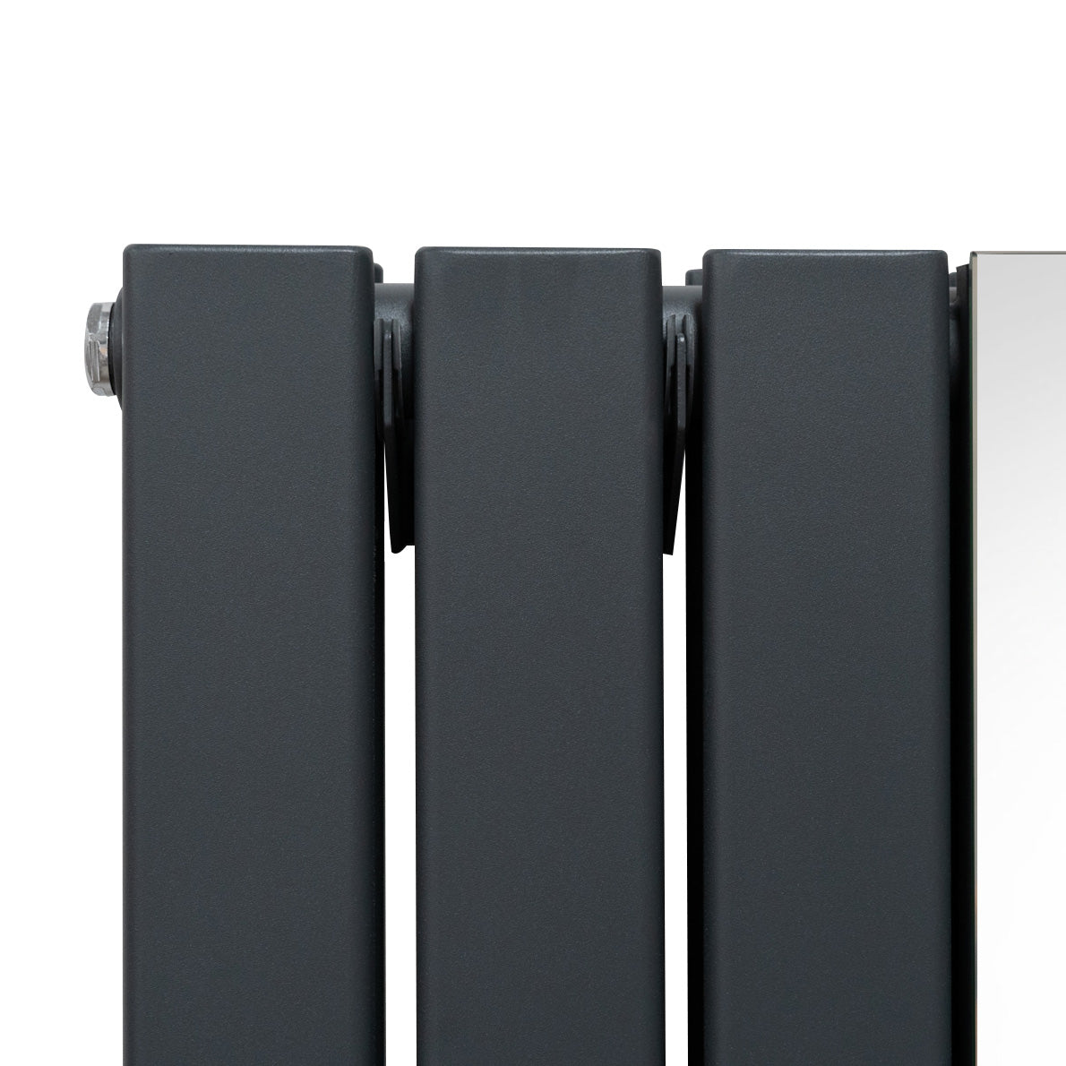 Platt spegelradiator med ventiler - 1800 mm x 425 mm - antracitgrå