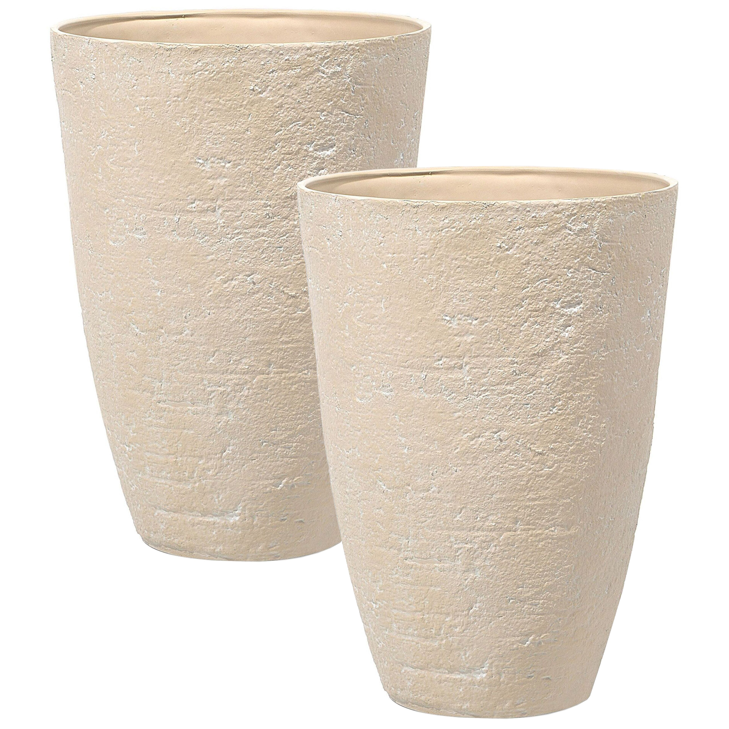 Set med 2 växtkrukor CAMIA 51 cm Beige