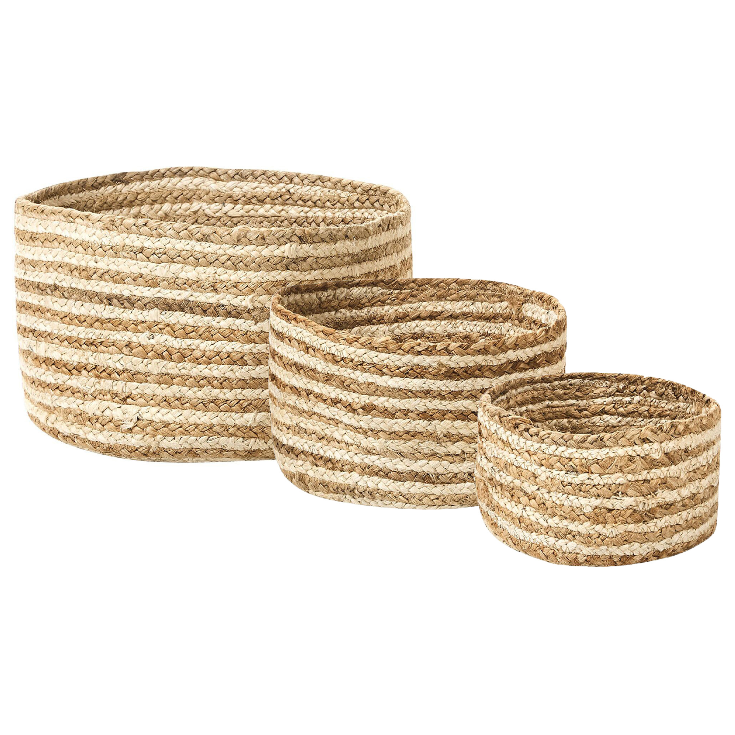 Set med 3 korgar KAHU Jute Naturlig