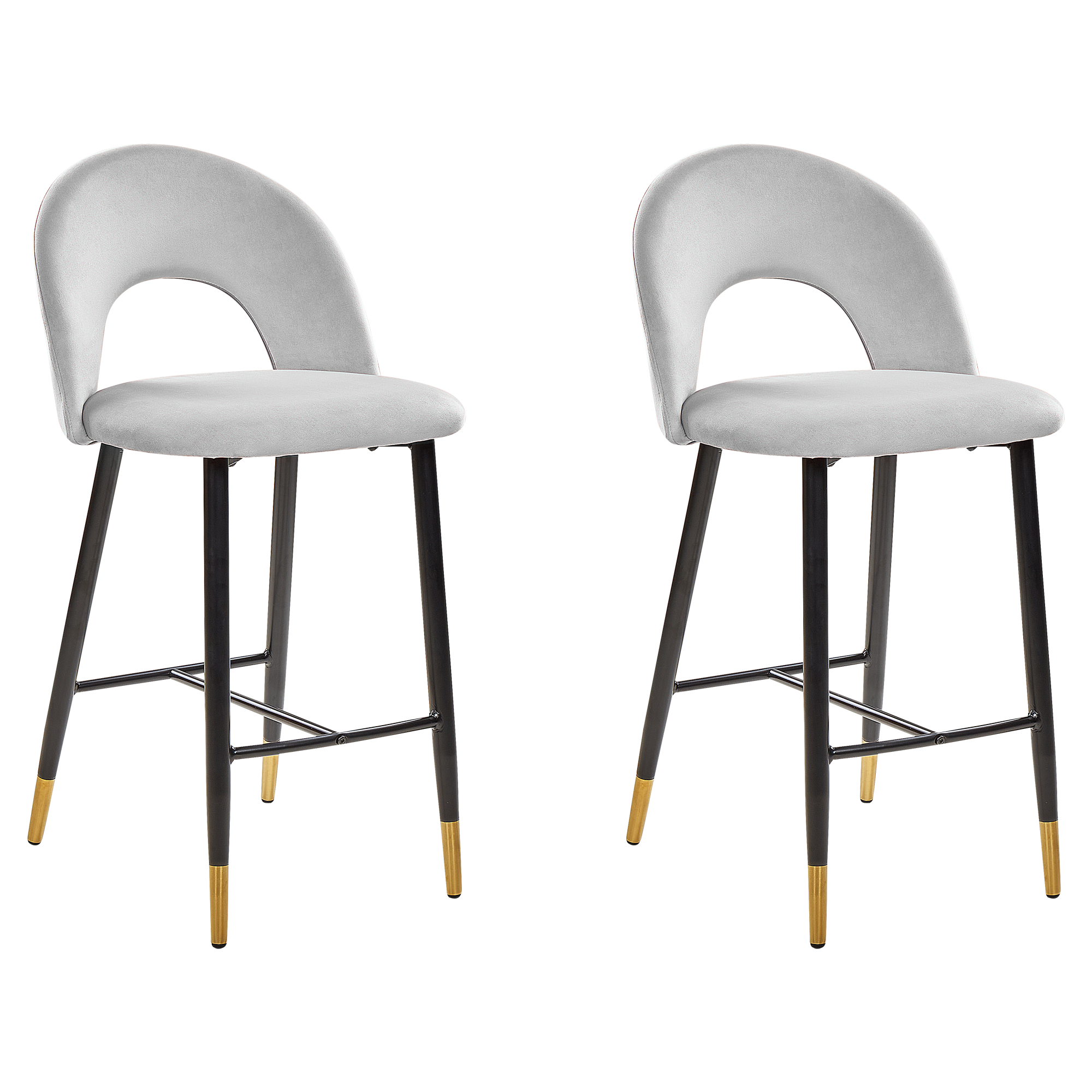 Set med 2 barstolar FALTON Sammet Grå