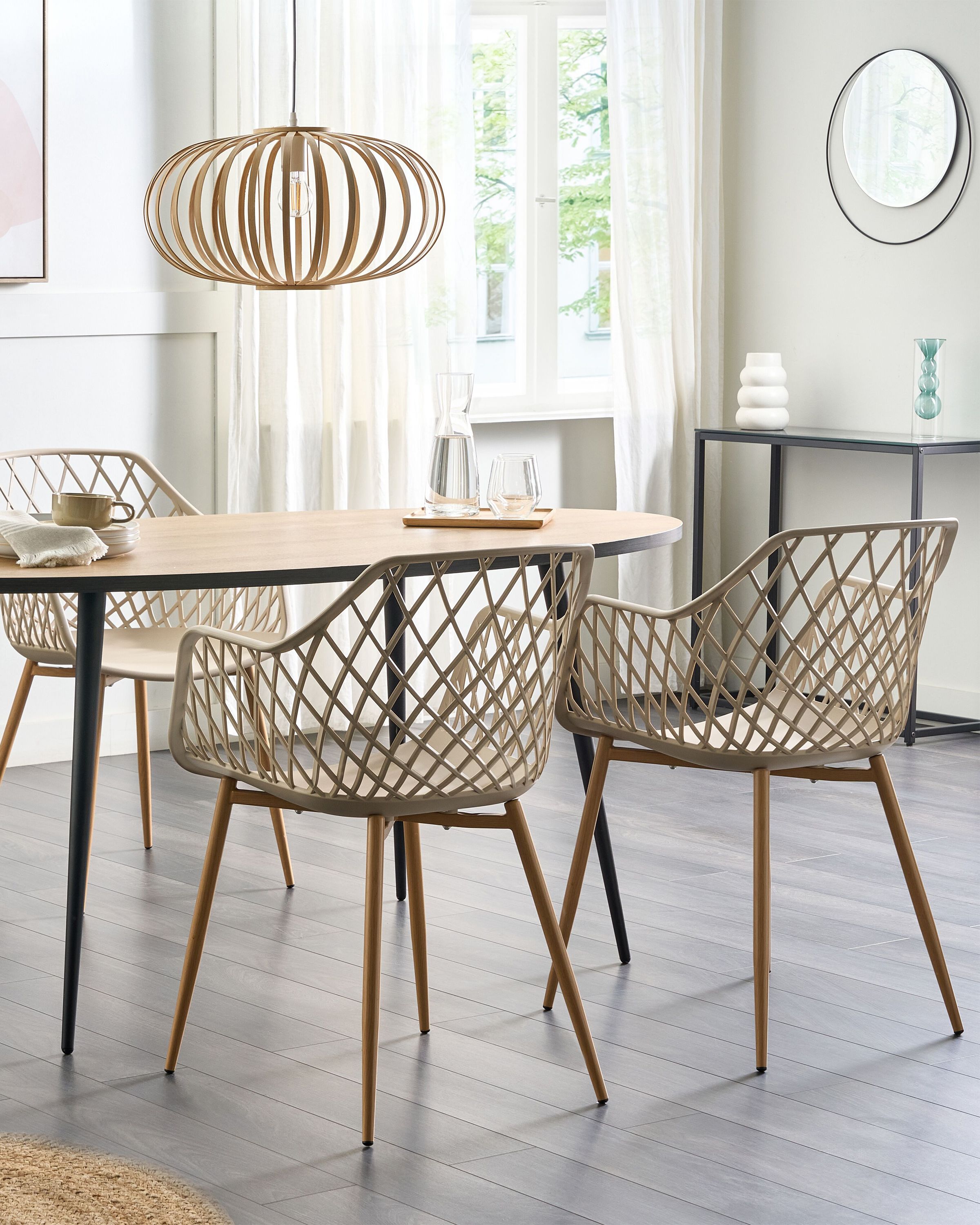 Set med 2 matstolar NASHUA Beige