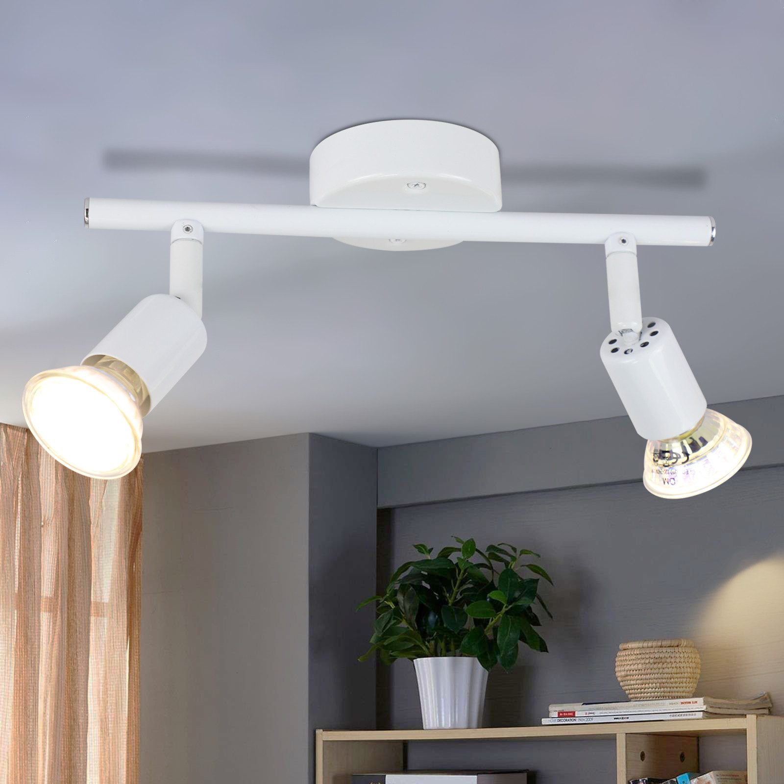 NETTLIFE justerbar LED-takspotlight GU10 2 flamspotlights justerbara industriella vardagsrum