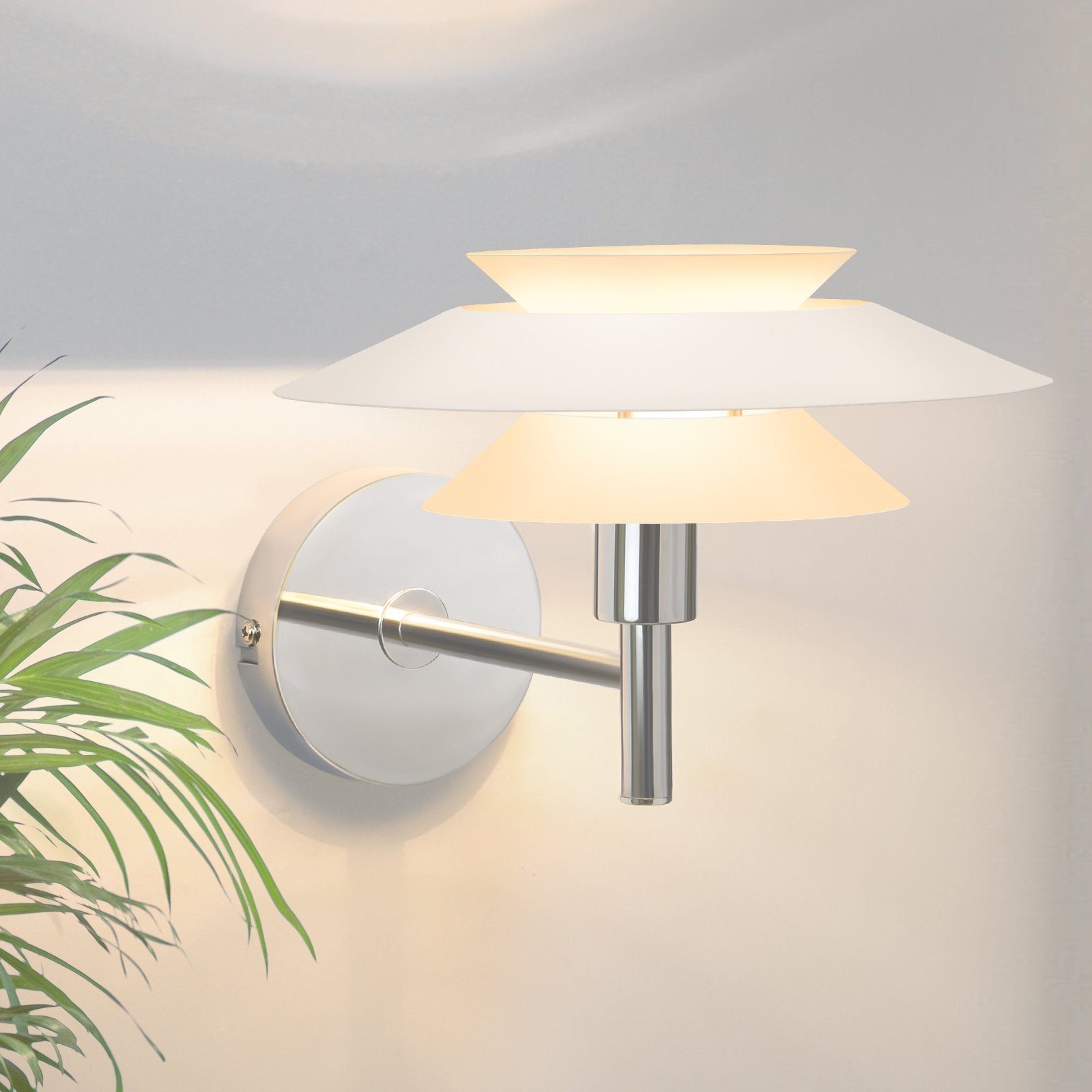 NETTLIFE Vägglampa för inomhusbruk, för sovrum - vit, metalldesign, kreativ, halllampa, G9, utan glödlampa, (max. 25W).