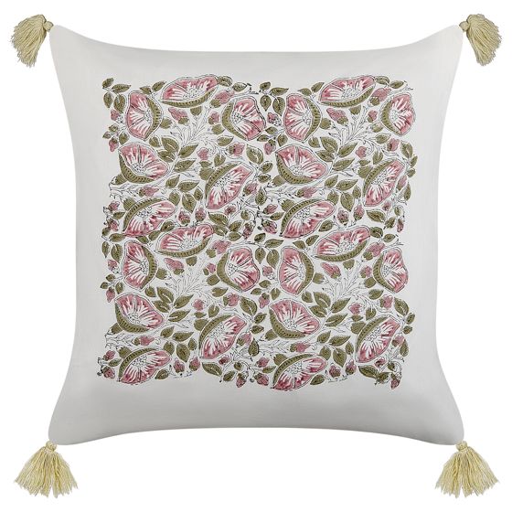 Prydnadskudde CARISSA 45 x 45 cm Bomull Flerfärgad Blommigt tryck