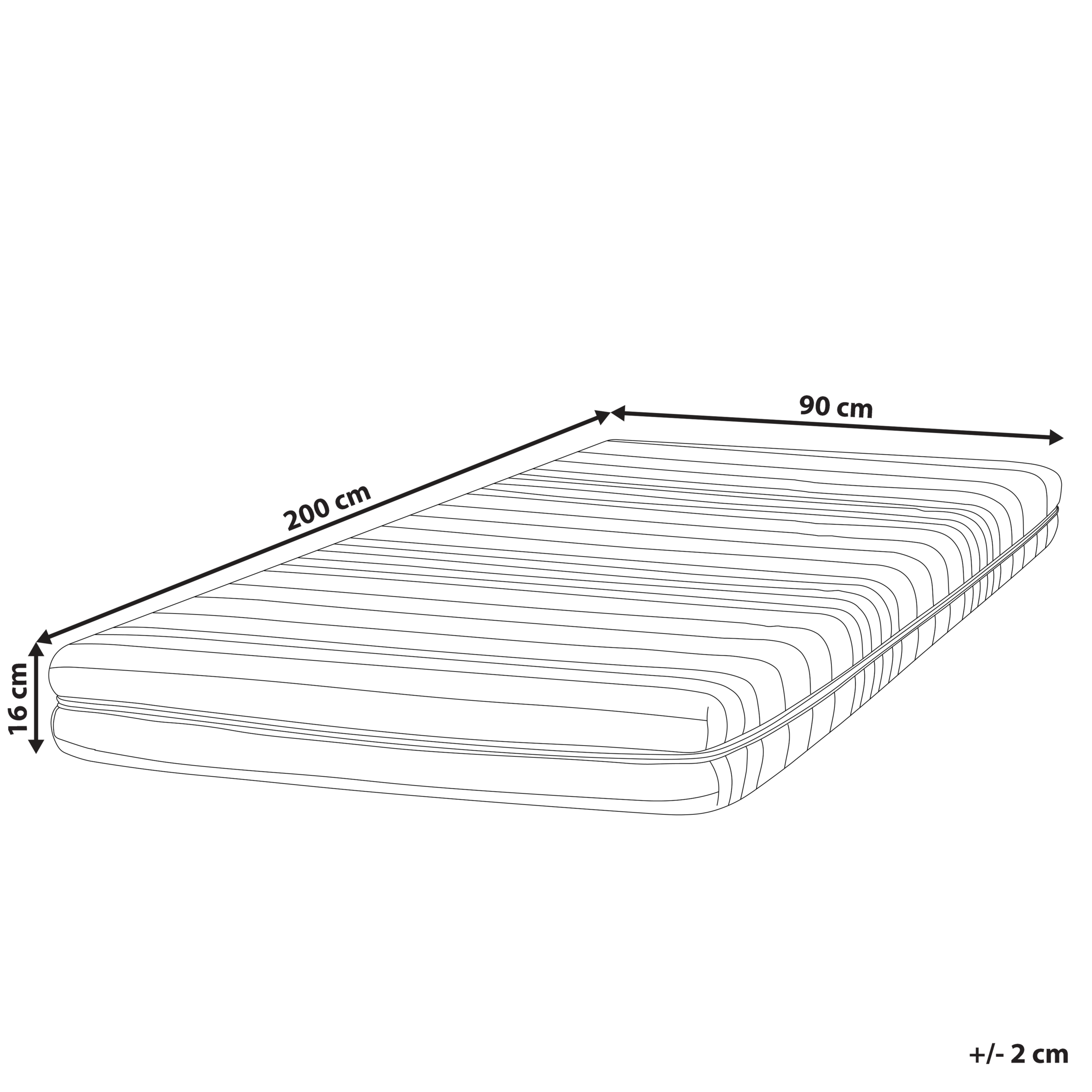 Skummadrass COMFORT FLEX CORE Medelfast (H2/3) 90 x 200 cm