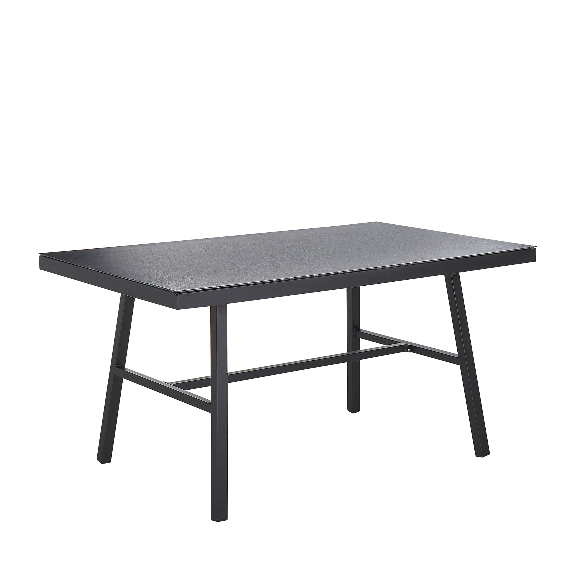 Trädgårdsmatbord CANETTO 150 cm 90 cm Glas Svart