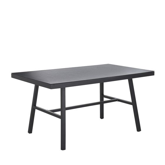 Trädgårdsmatbord CANETTO 150 cm 90 cm Glas Svart