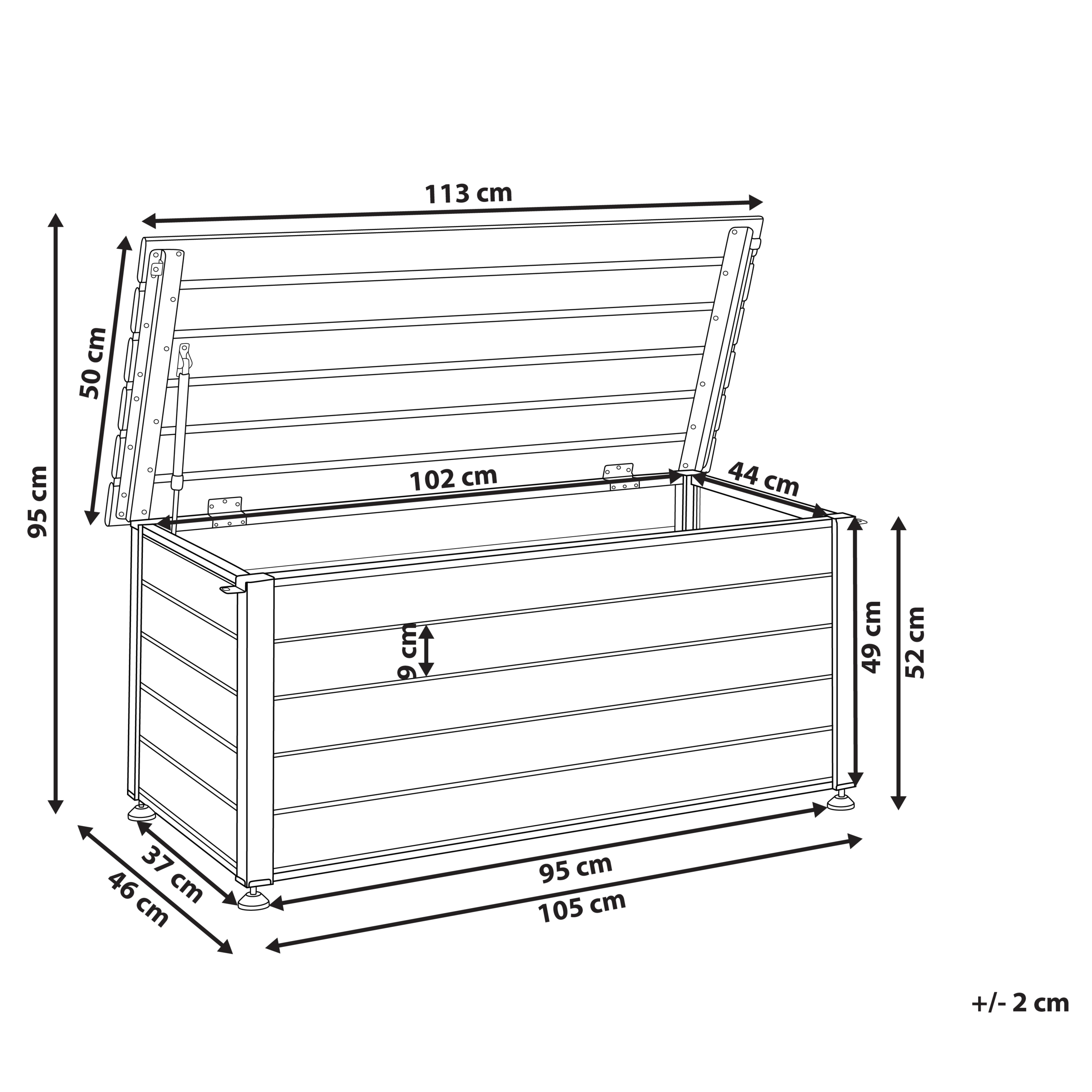Förvaringslåda CAMPALTO 113 cm 50 cm Metall Mörkbrun