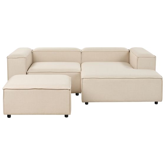 Modulär hörnsoffa 2-sits ARDAL med fotpall Beige Vänstervänd