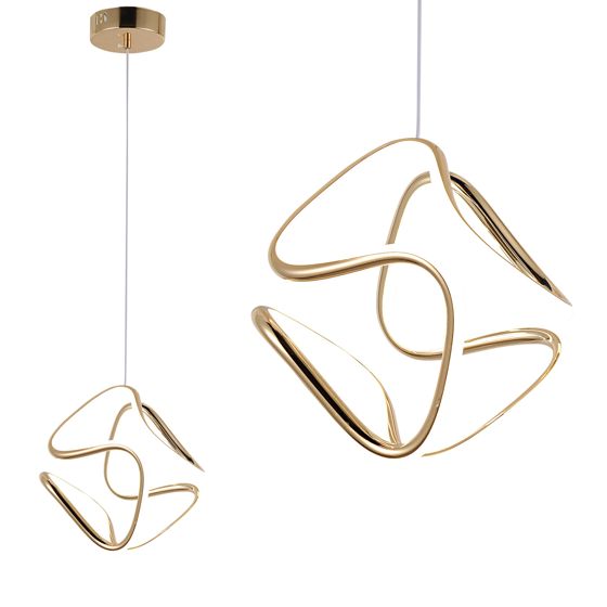 TOOLIGHT hängande taklampa G067-CP LED Guld 128x24x25,5cm