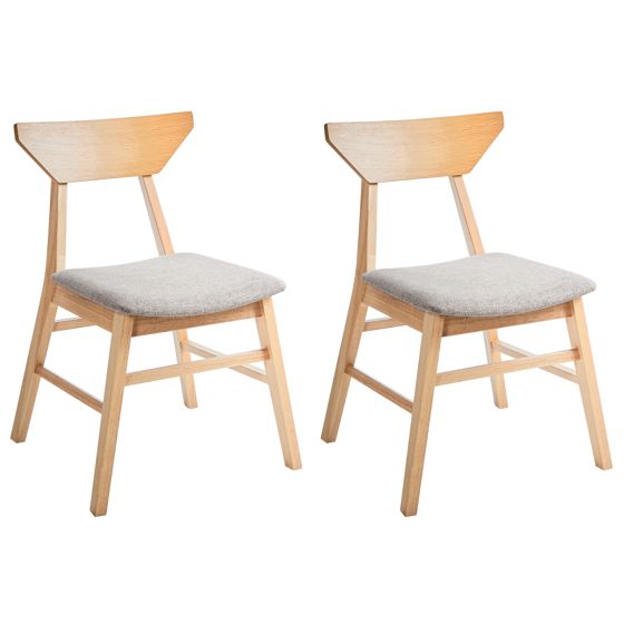 Set med 2 matstolar HOPKINS Trä Ljusbrun