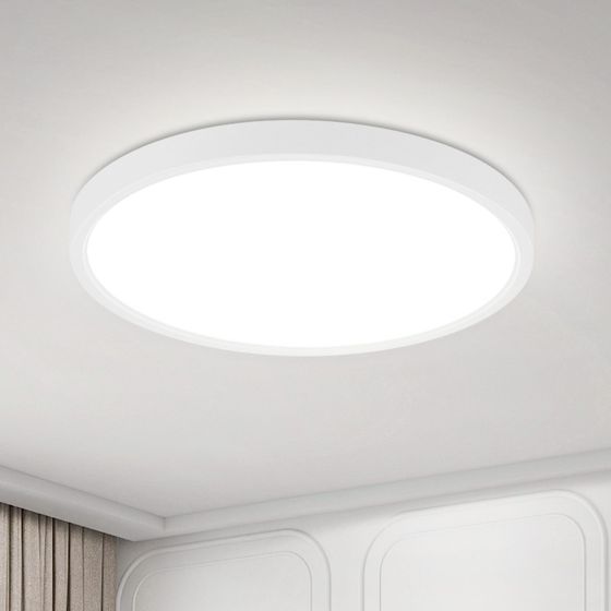 NETTLIFE platt LED-taklampa 18 cm - 15 W, vit, 6000 K - modern belysning för kök, hall, sovrum
