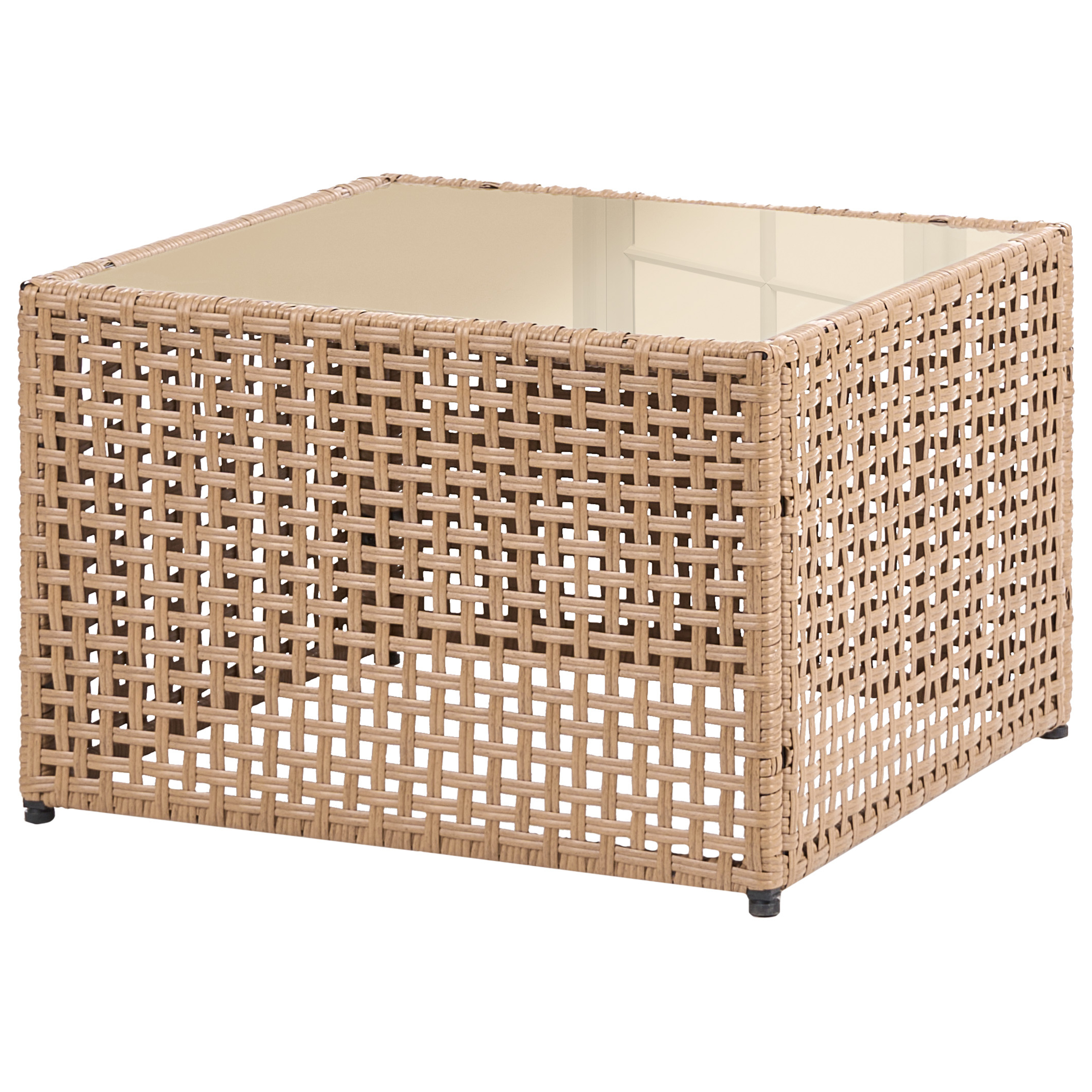 Trädgårdssoffbord OMEGANA 66 cm 66 cm Konstrotting Beige