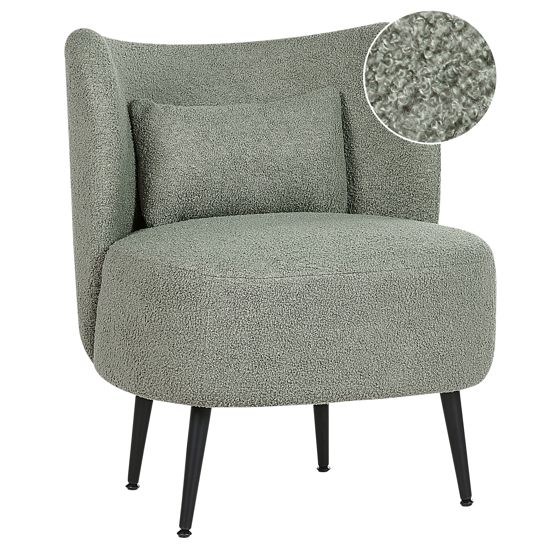 Fåtölj OTSBY Bouclé Ljusgrön