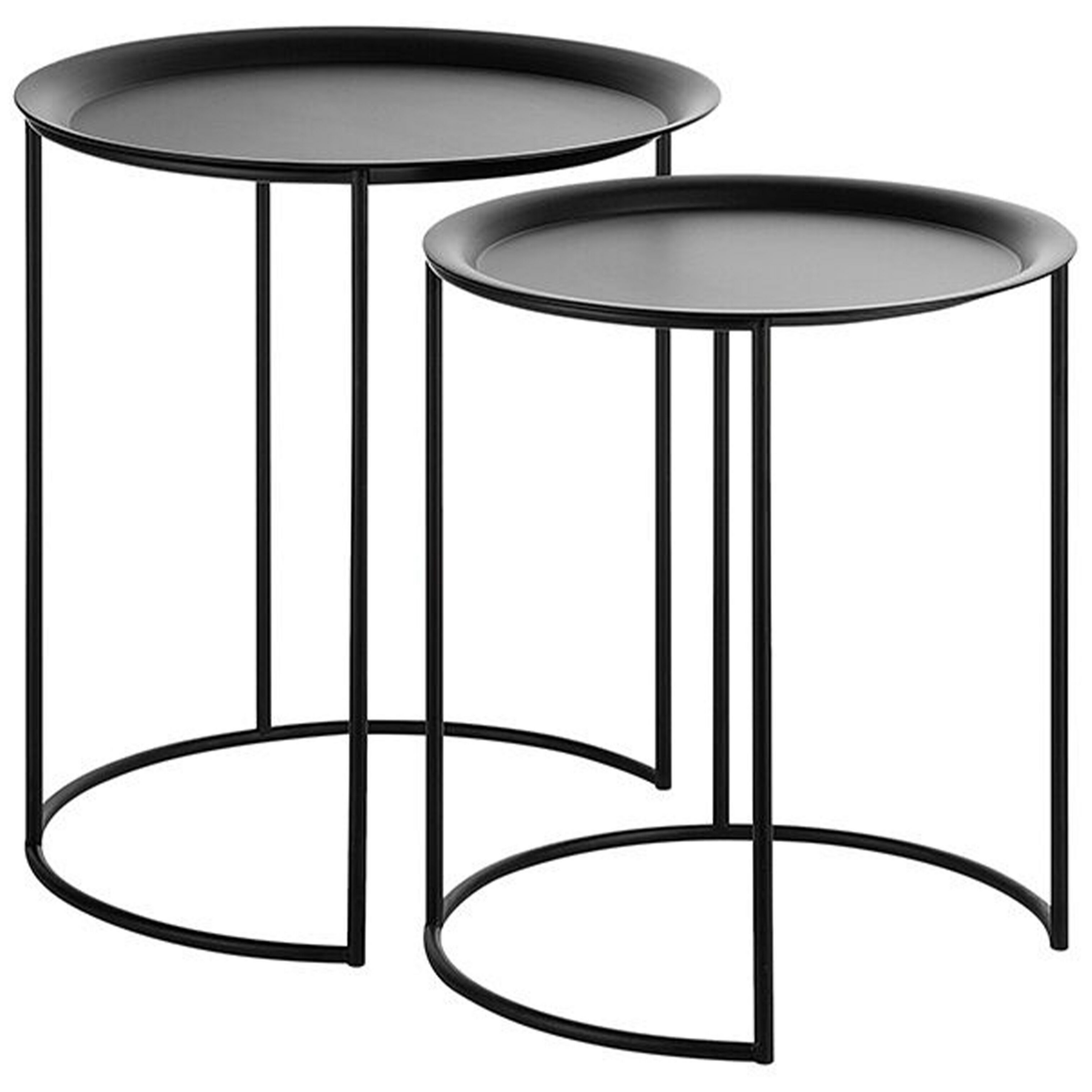 Set med 2 sidobord TWINS Metall Svart
