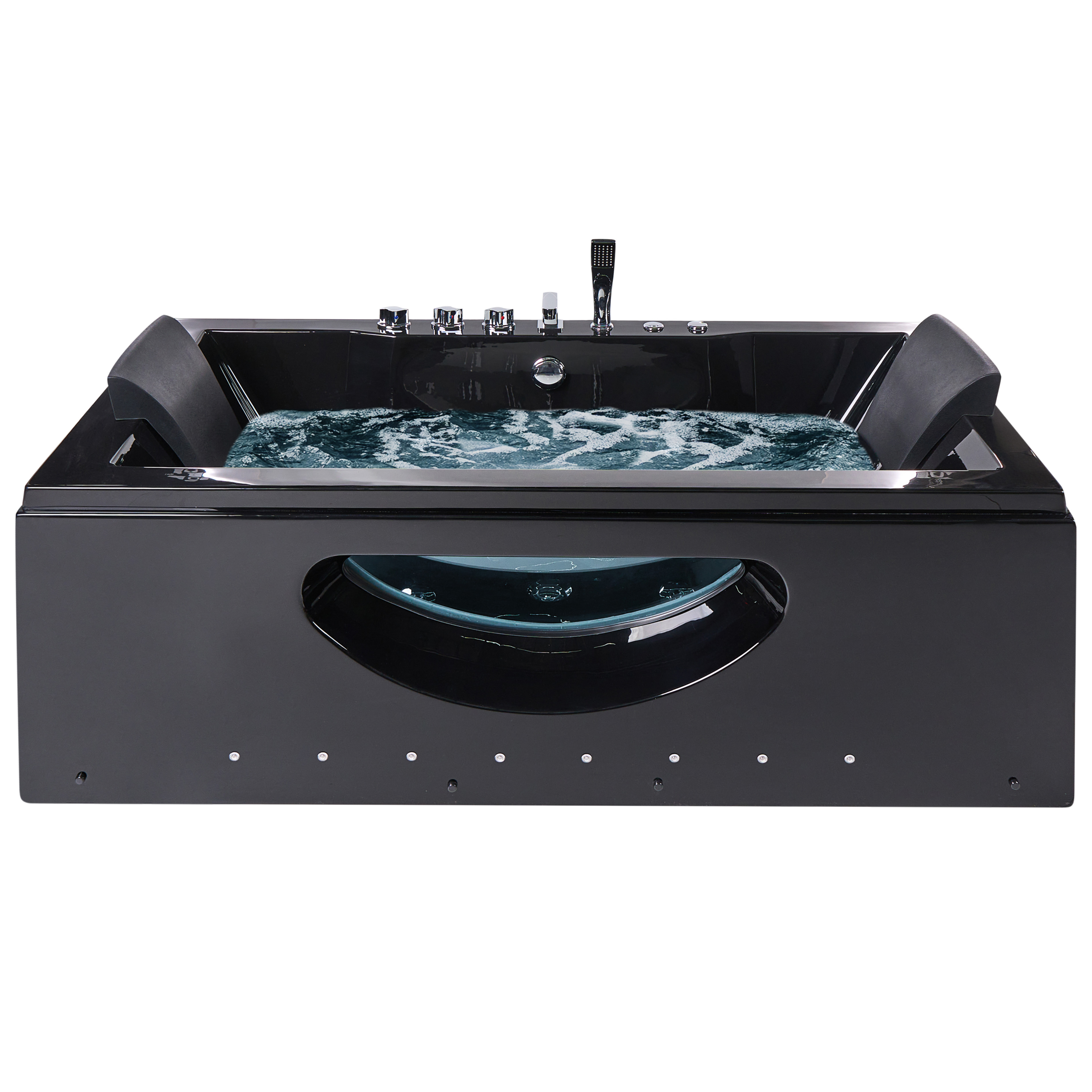 Hörnbubbelbadkar med LED HAWES 1800 x 900 mm Svart